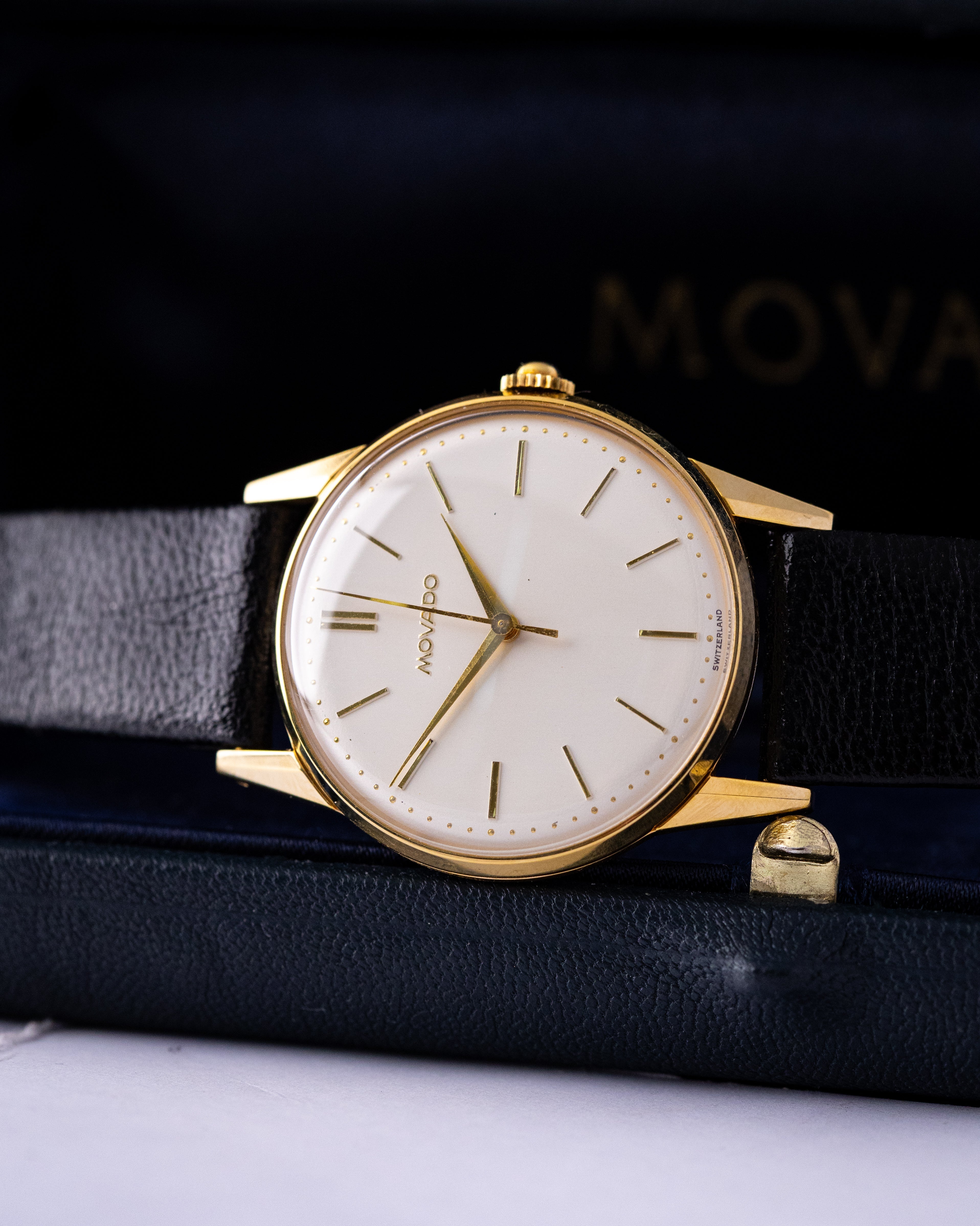 Vintage Movado Manual Wind Swiss Watch, Cal. 3219 with Original Box and Strap - DuMarko