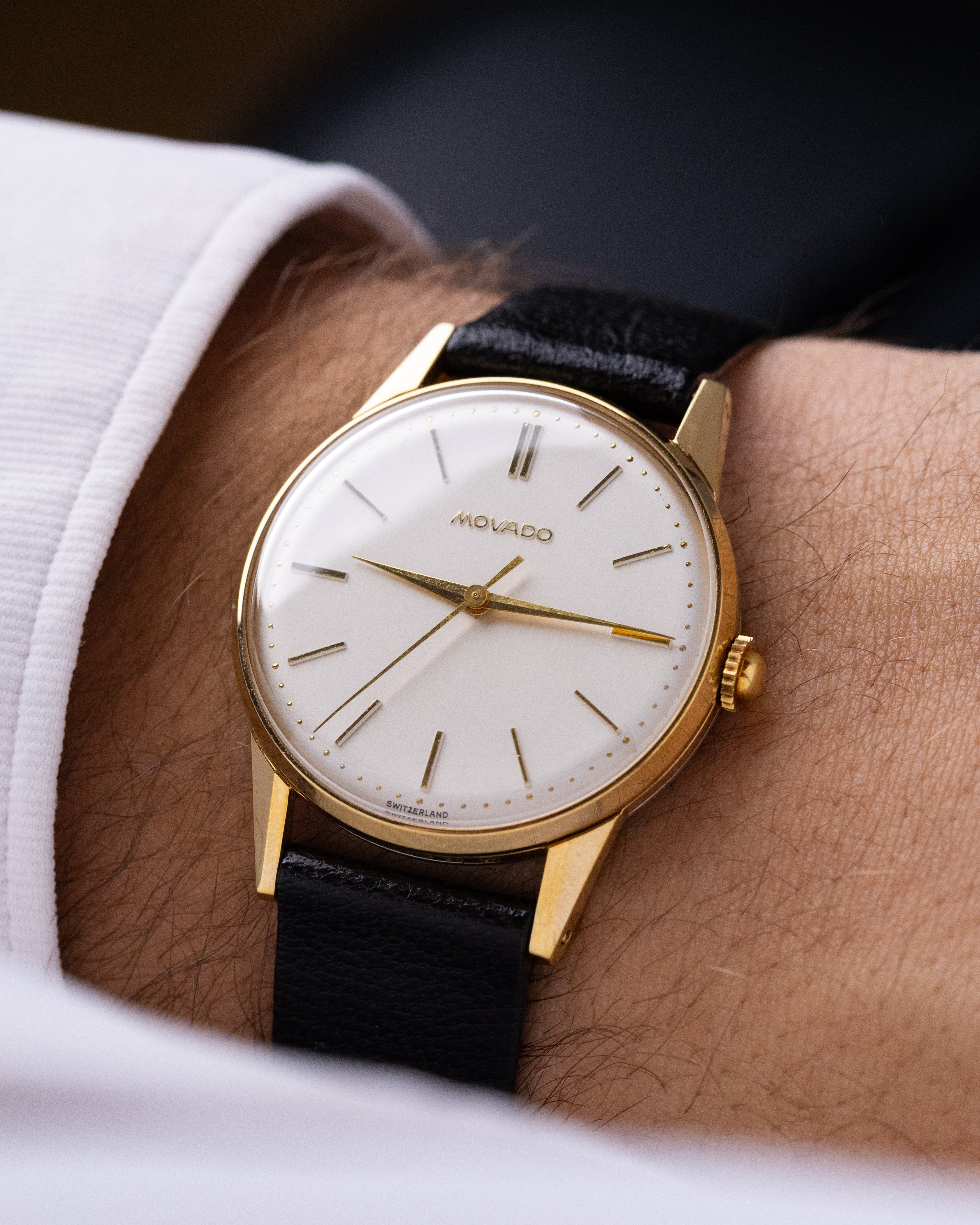 Vintage Movado Manual Wind Swiss Watch, Cal. 3219 with Original Box and Strap - DuMarko