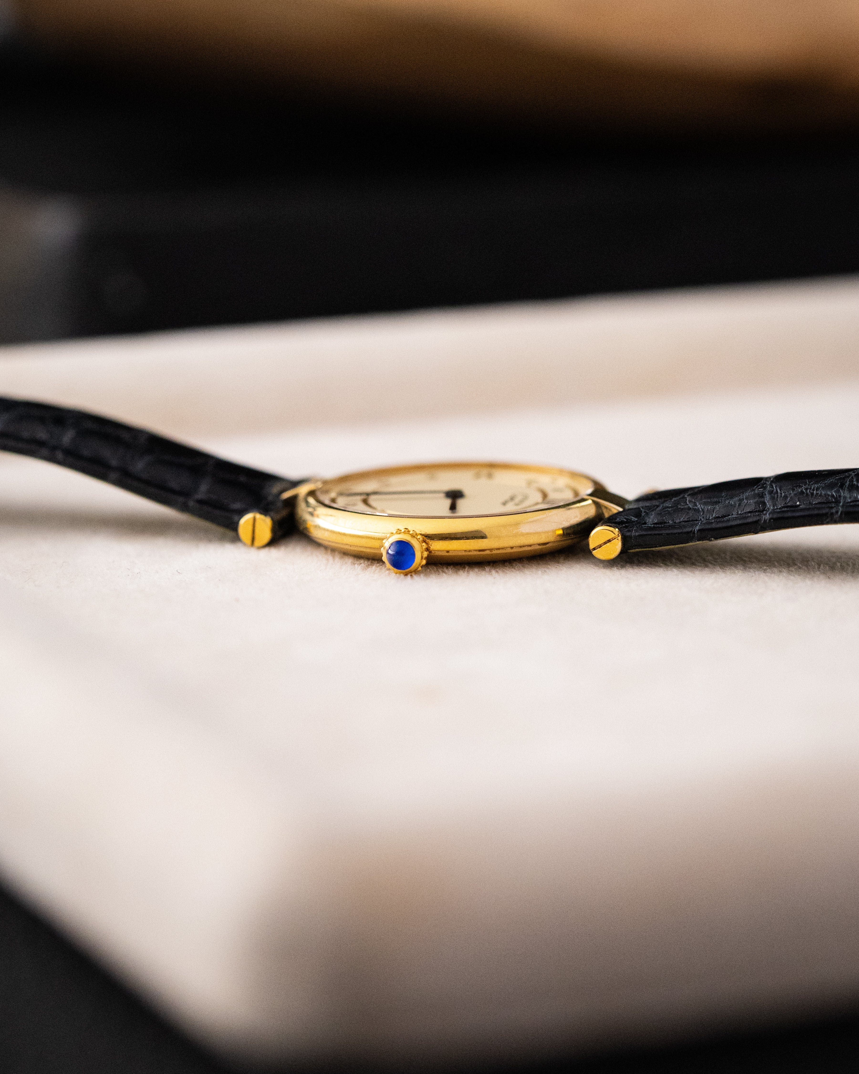 Vintage Must de Cartier Vendôme, Ref. 590003, Vermeil Case, Roman Dial, Quartz from 1990's - DuMarko