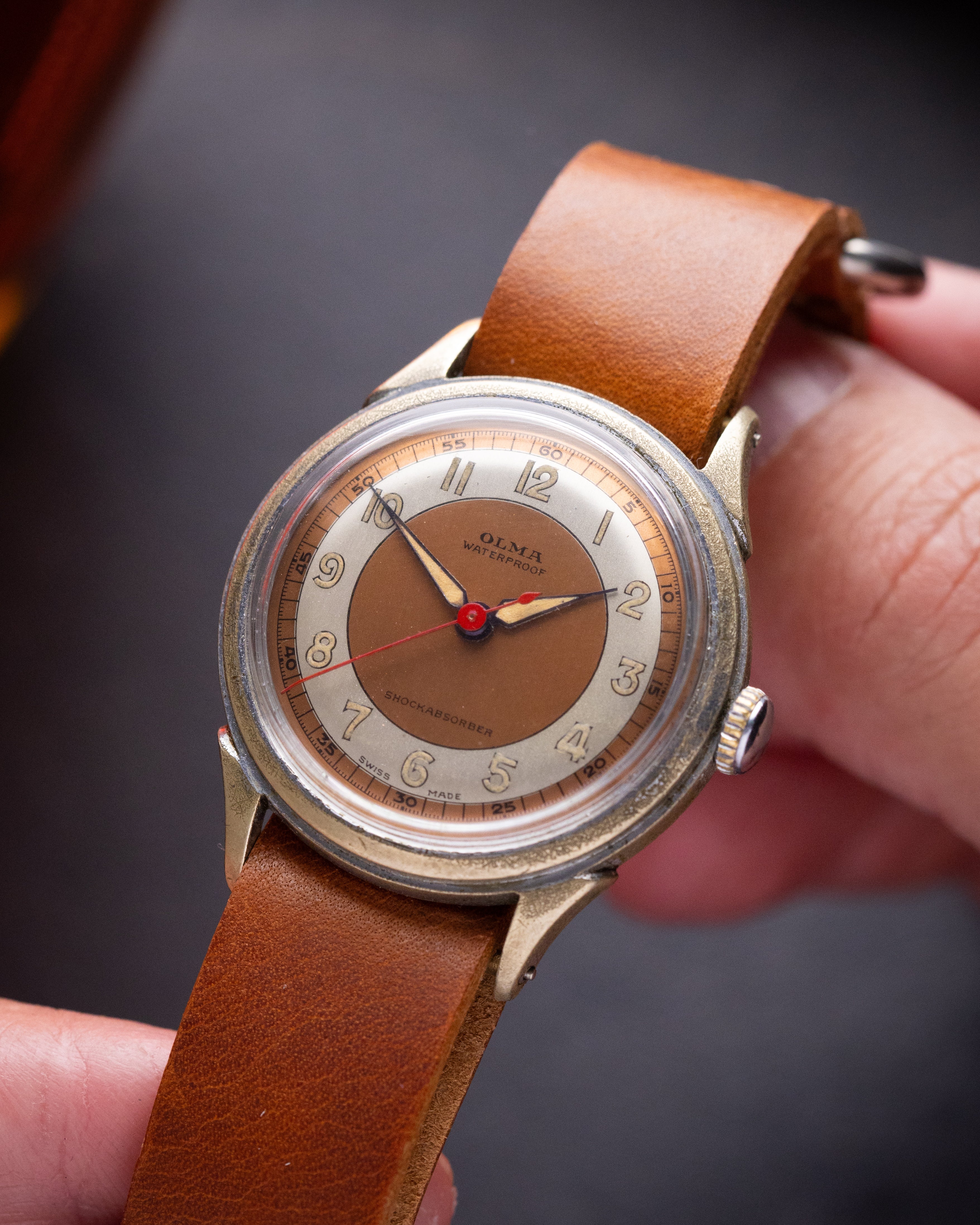 Vintage Olma Two - toned dial watch, Rare Swiss original watch - VintageDuMarko