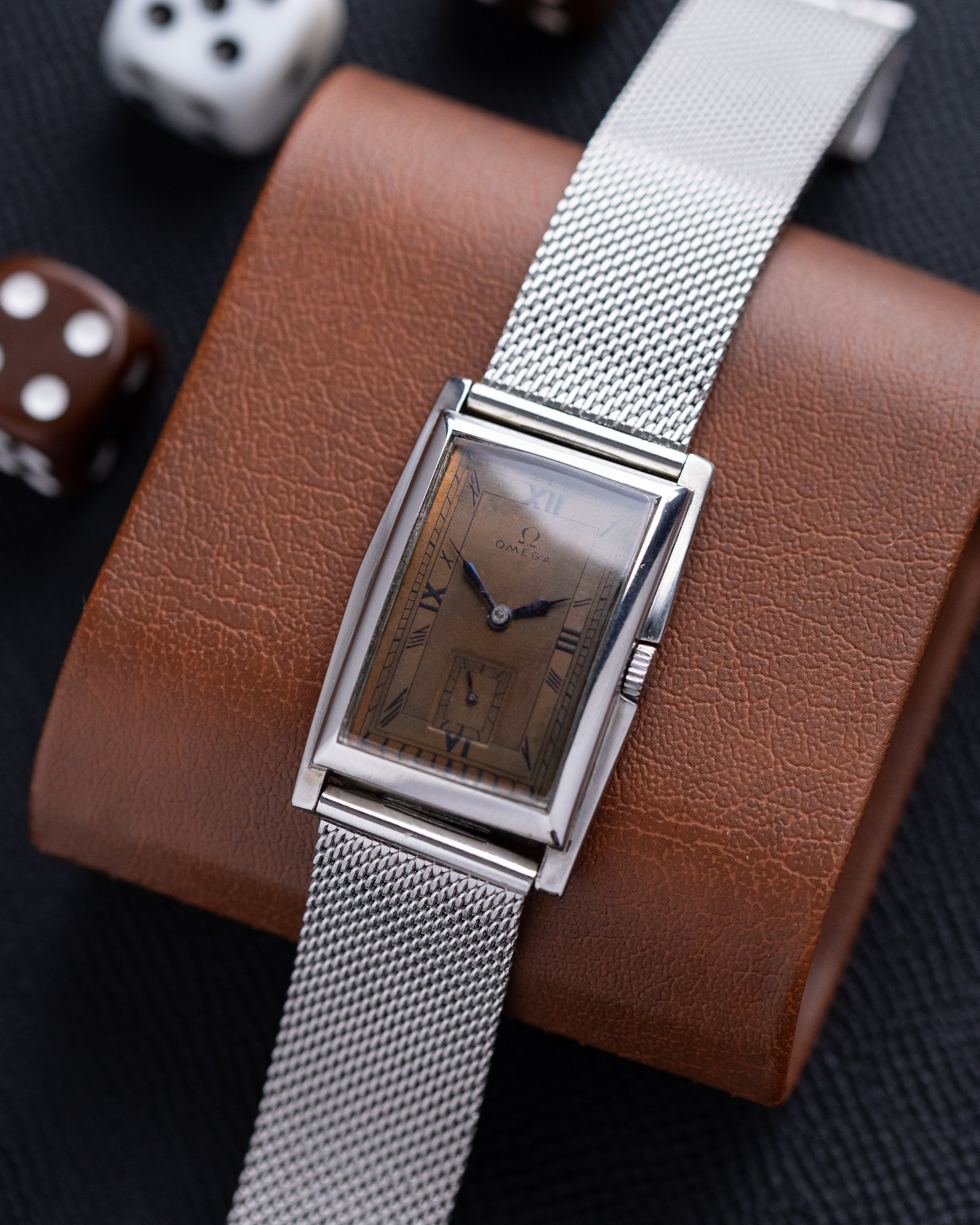 Vintage Omega Art Deco Tank, Rare Chocolate Patinated Copper Dial, Cal. T17 - DuMarko