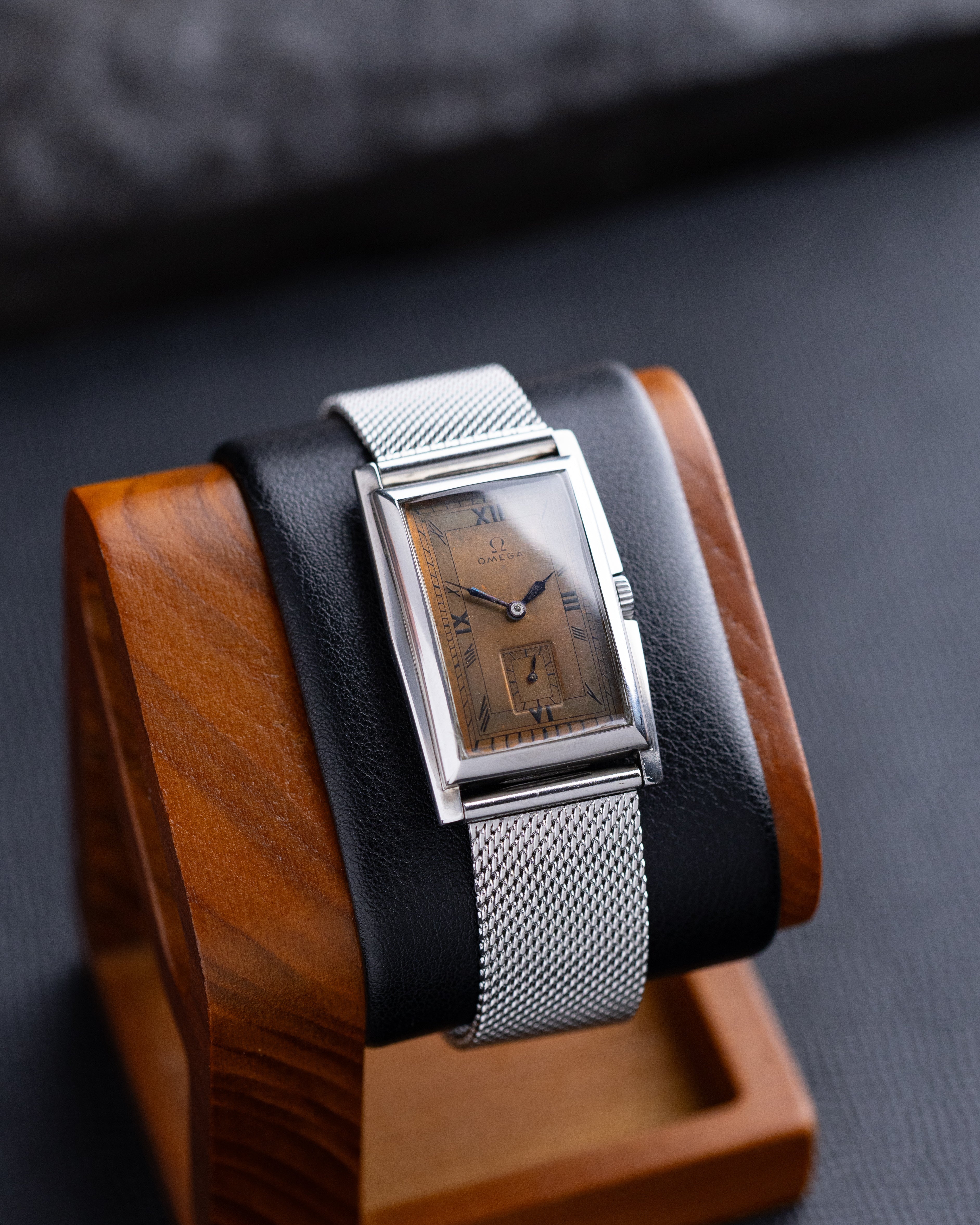 Vintage Omega Art Deco Tank, Rare Chocolate Patinated Copper Dial, Cal. T17 - DuMarko