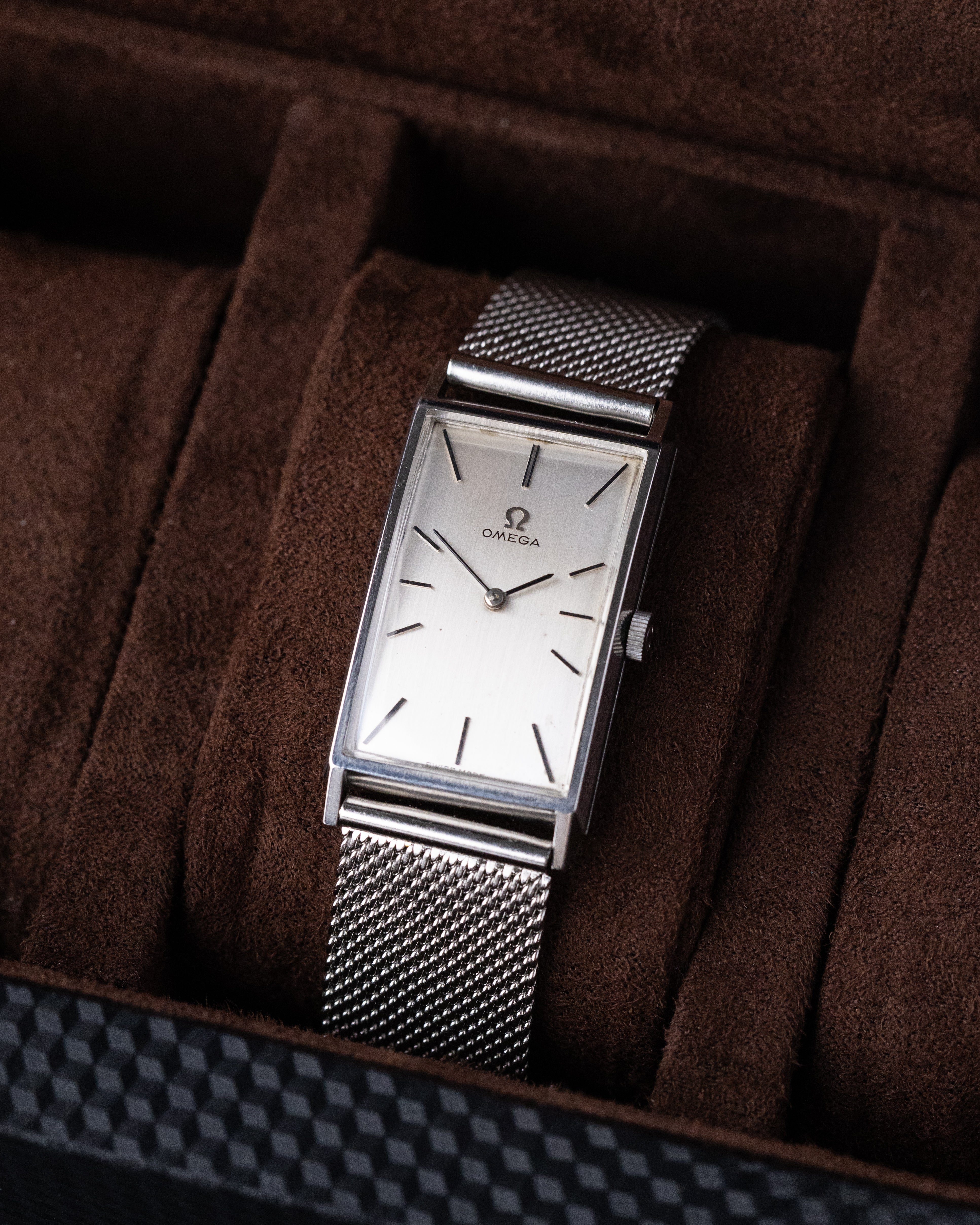 Vintage Omega Art Deco Tank, Swiss Watch, Curved Steel Case, Silver Dial, Cal. 620 from 1966 - DuMarko