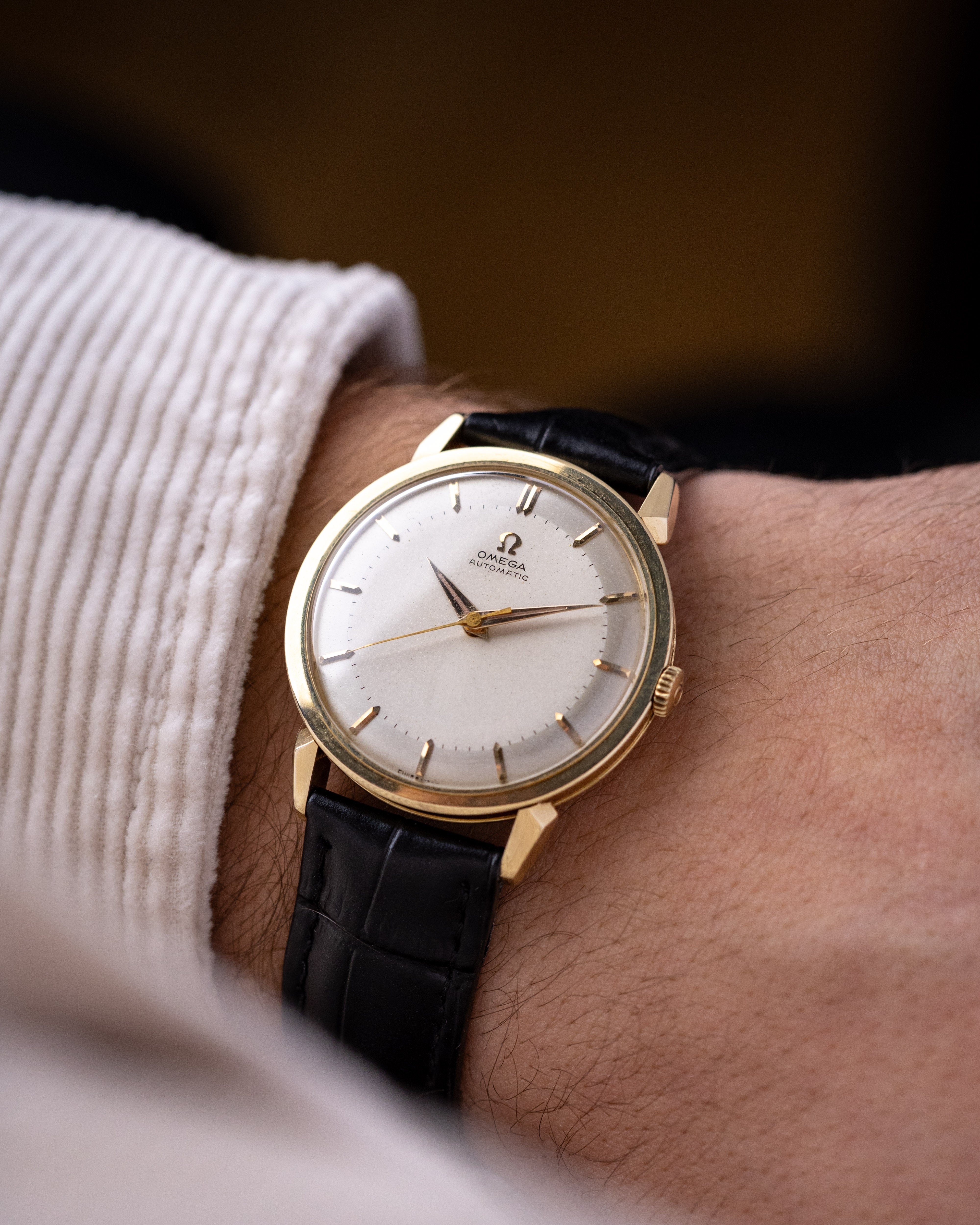 Vintage Omega Automatic Swiss Watch, Ref. 2841/2868 SC, 14K Solid Gold, Crab Lugs Two - Tone Dial from 1956 - DuMarko
