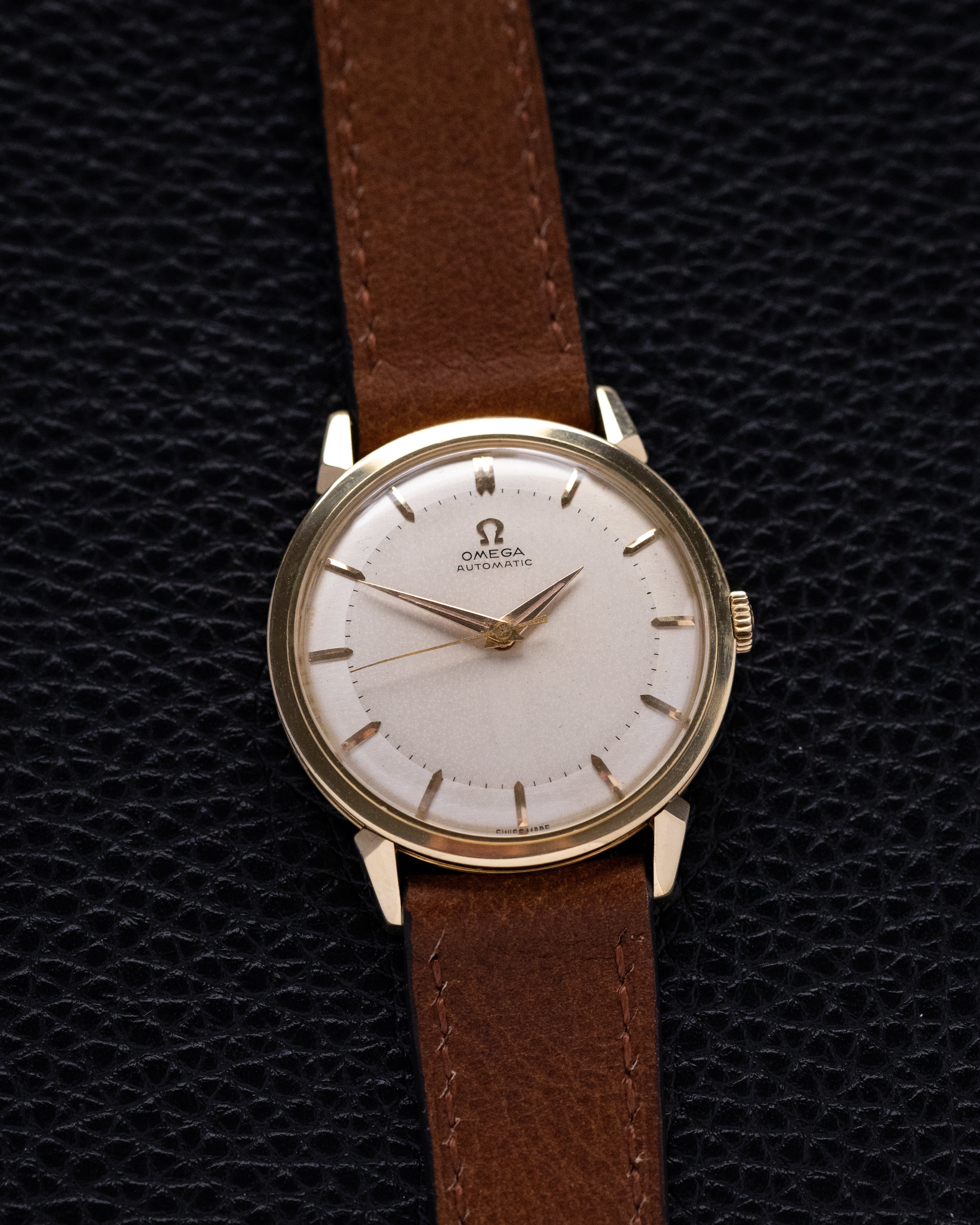 Vintage Omega Automatic Swiss Watch, Ref. 2841/2868 SC, 14K Solid Gold, Crab Lugs Two - Tone Dial from 1956 - DuMarko