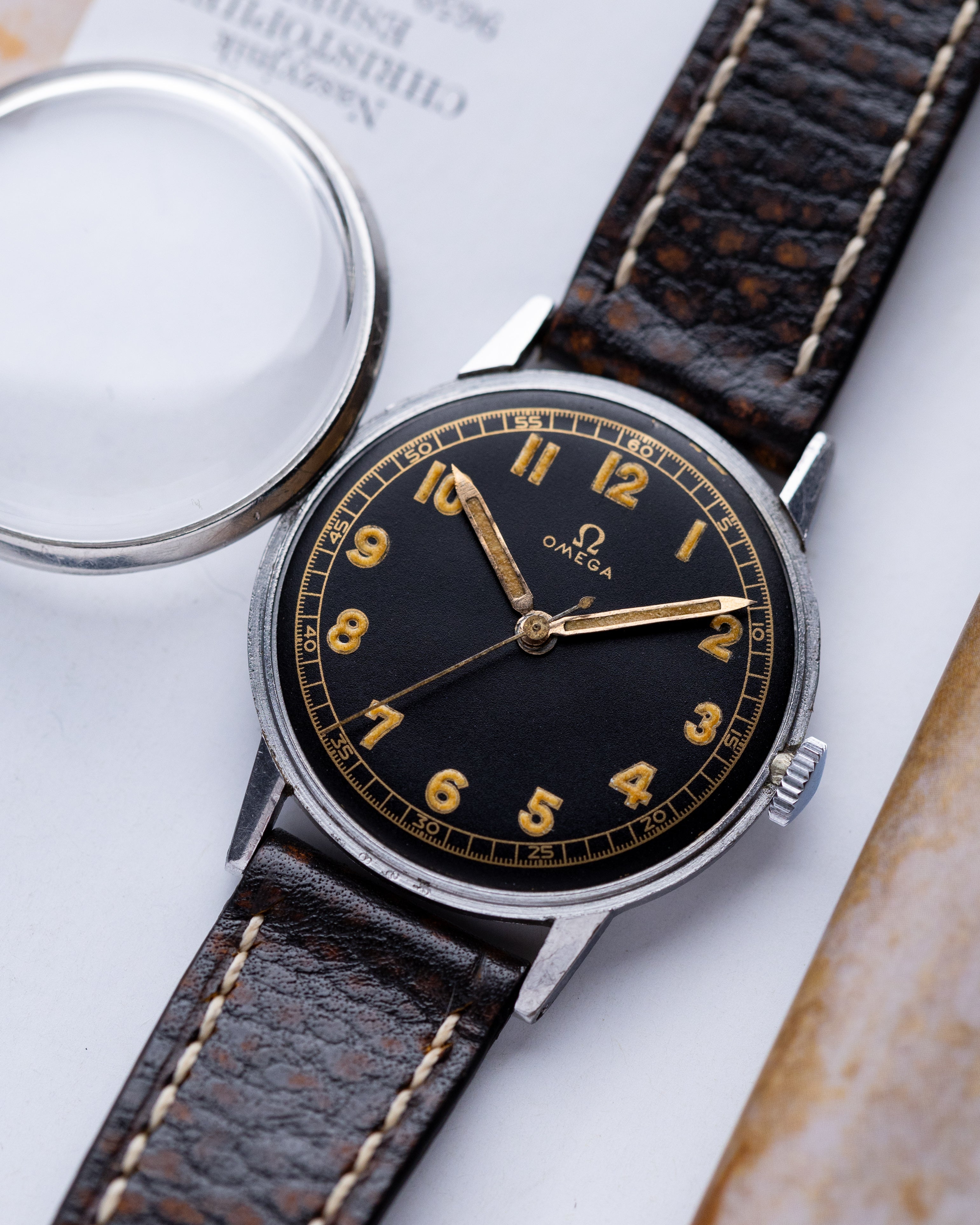 Vintage Omega, Black Gilded Dial, Swiss Made from 1943 - DuMarko