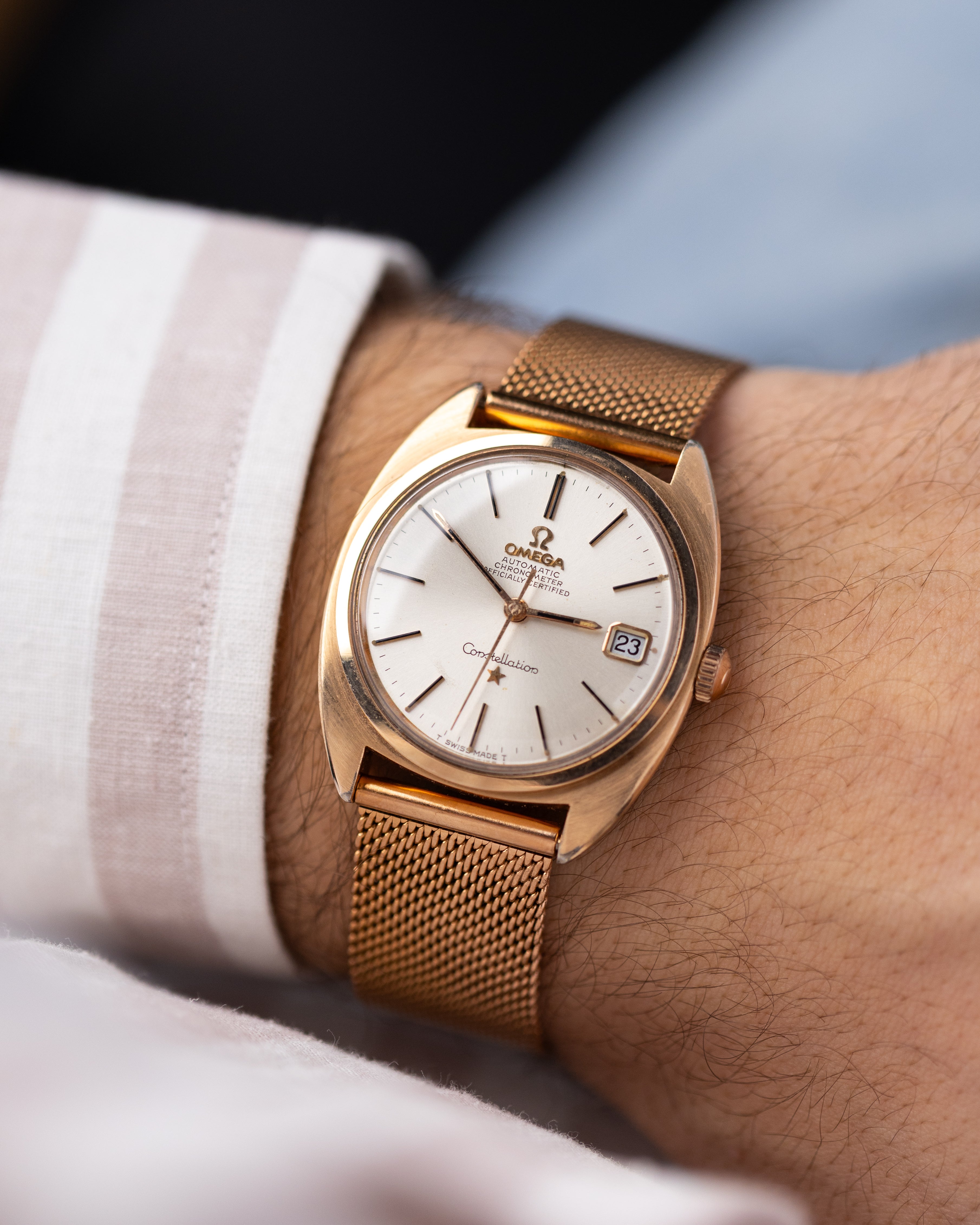 Vintage Omega Constellation C - shape, Cal. 564, Date Window, Gold - rose C - shape case, from 1960's - DuMarko