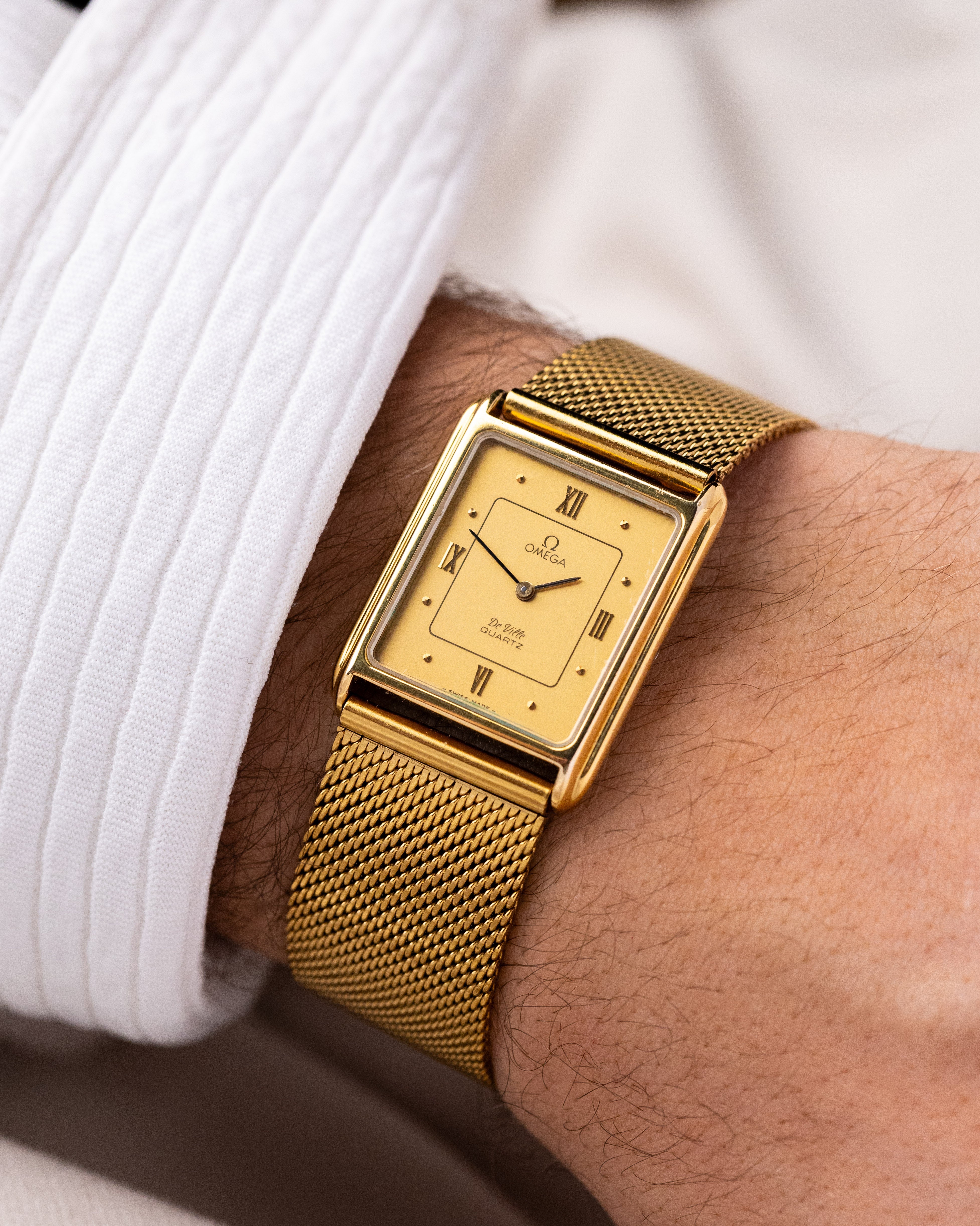 Vintage Omega De Ville, Art Deco Tank, Ref. 191.0107, Gold - Plated Quartz Cal. 1365 from 1980's - DuMarko