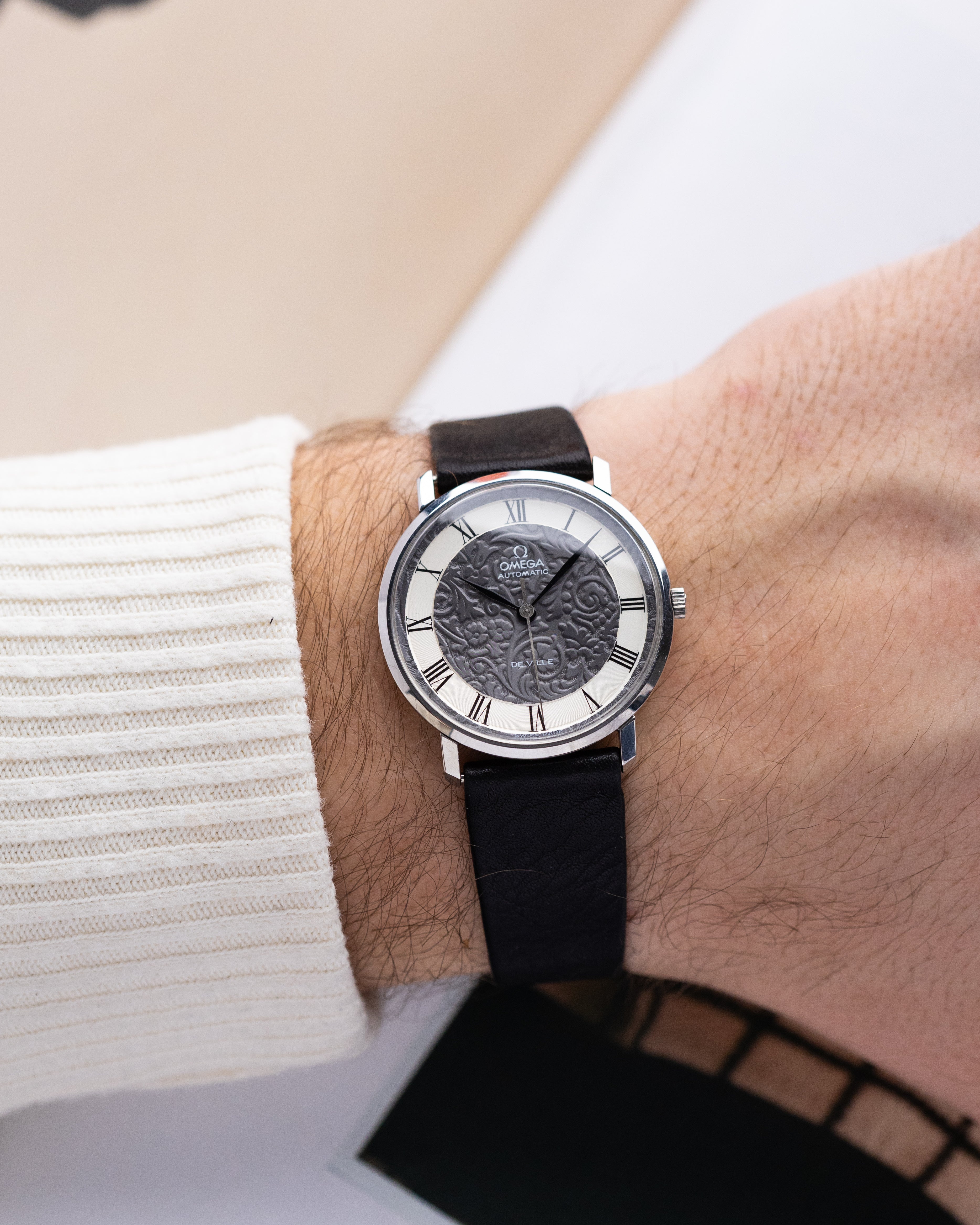 Vintage Omega De Ville Automatic, NOS, Rare Floral Two - tone Guilloché Dial Cal. 711 - DuMarko