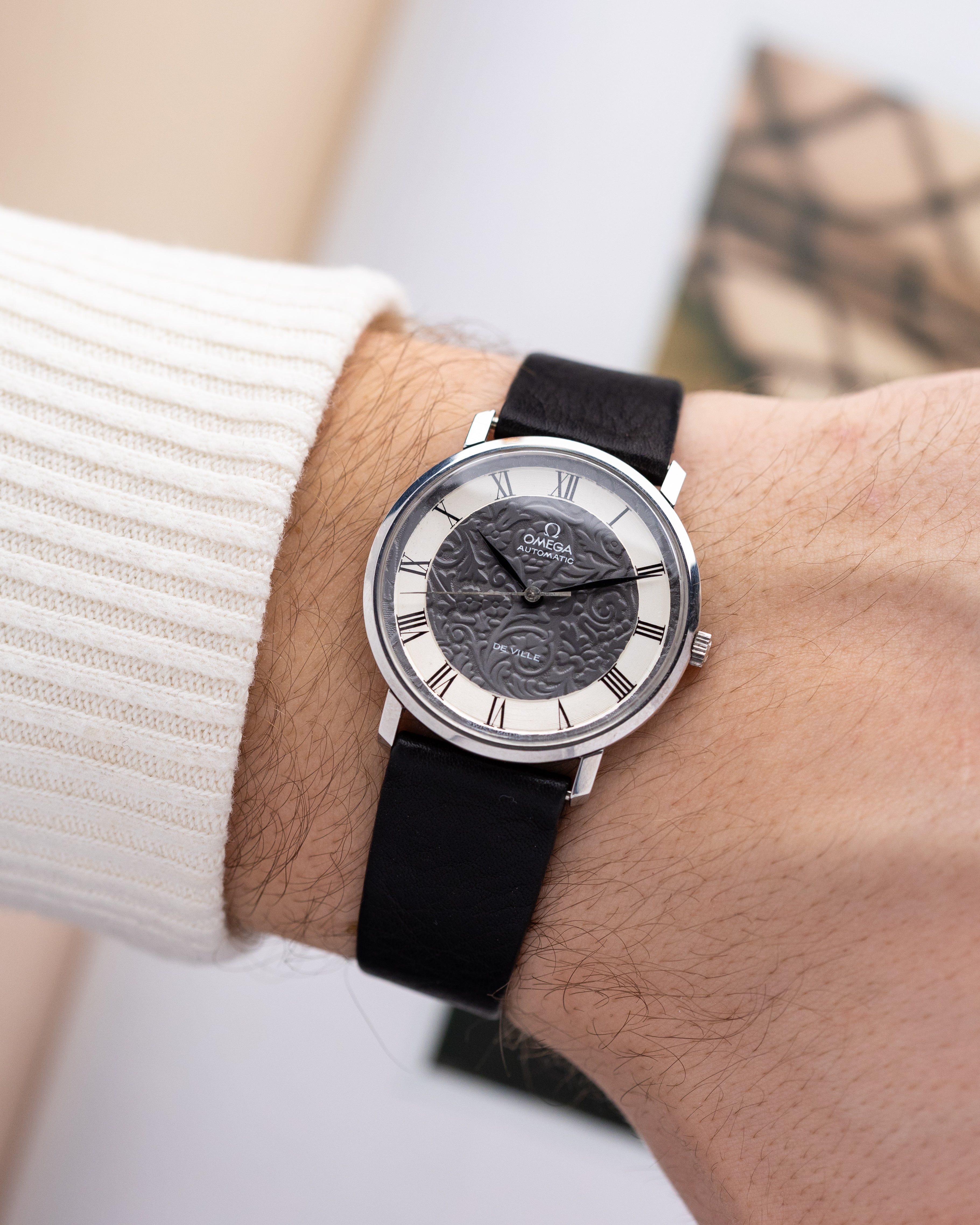 Vintage Omega De Ville Automatic, NOS, Rare Floral Two - tone Guilloché Dial Cal. 711 - DuMarko