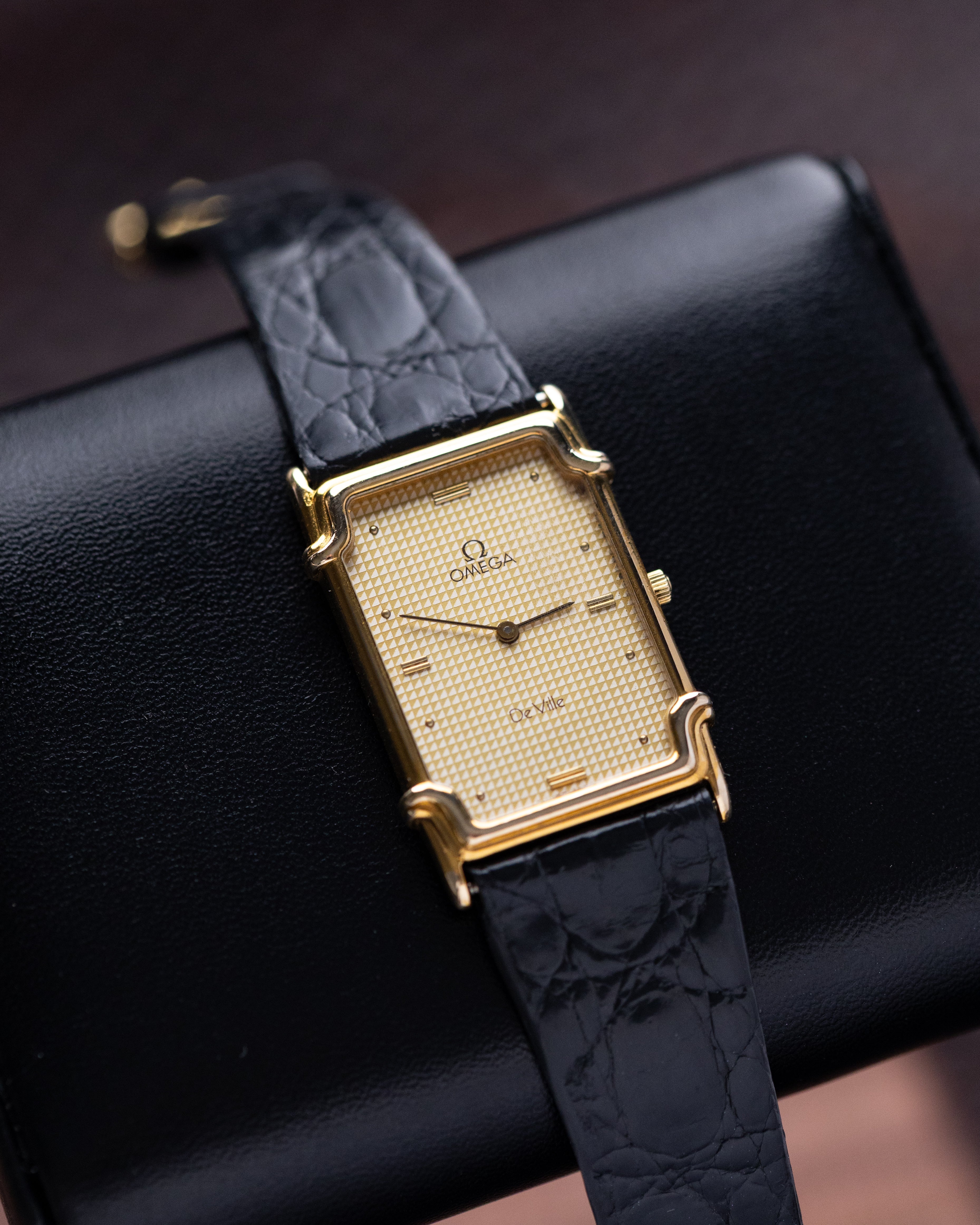 Vintage Omega De Ville Challenge Tank, Champagne guilloché dial from 1982 - DuMarko