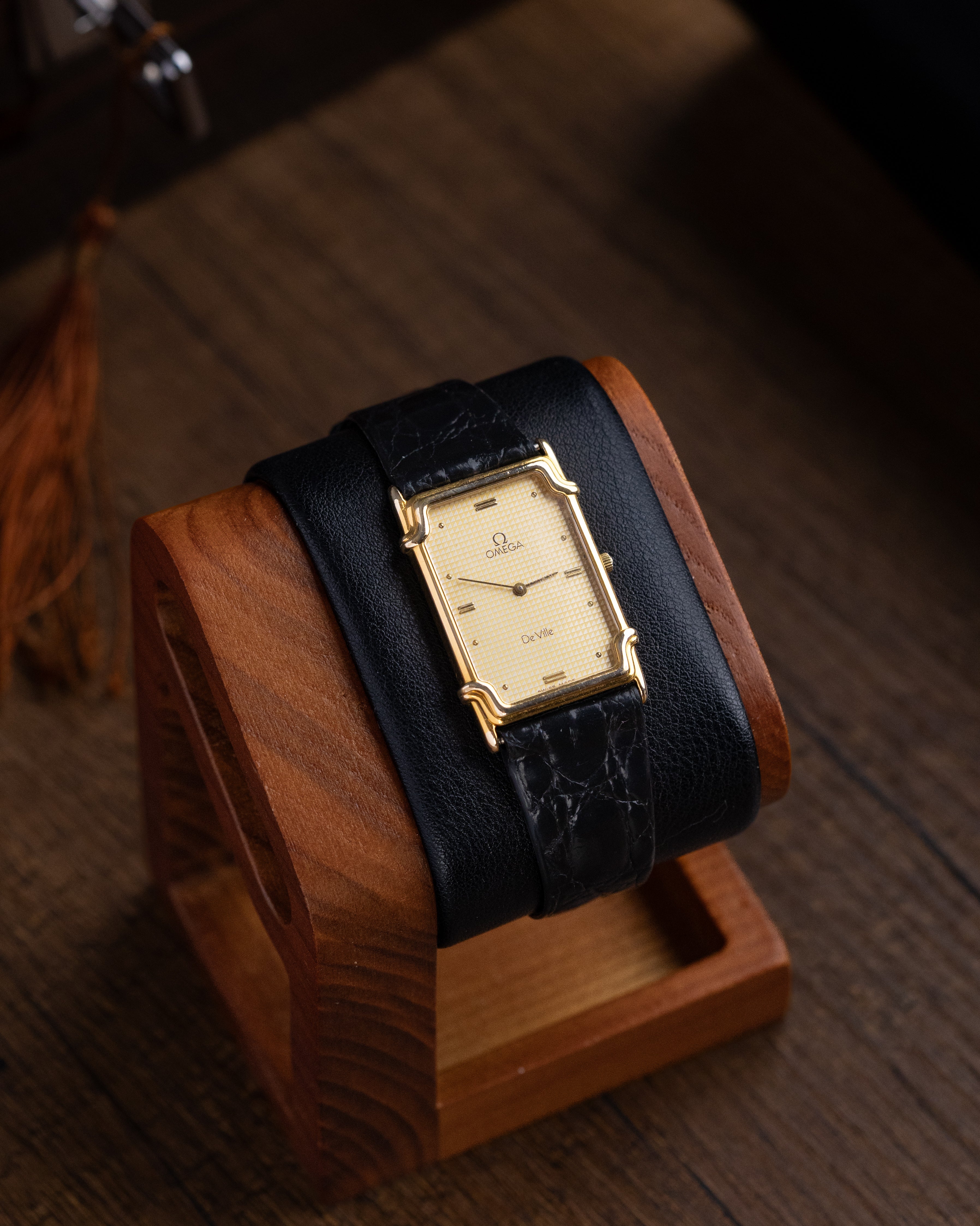 Vintage Omega De Ville Challenge Tank, Champagne guilloché dial from 1982 - DuMarko