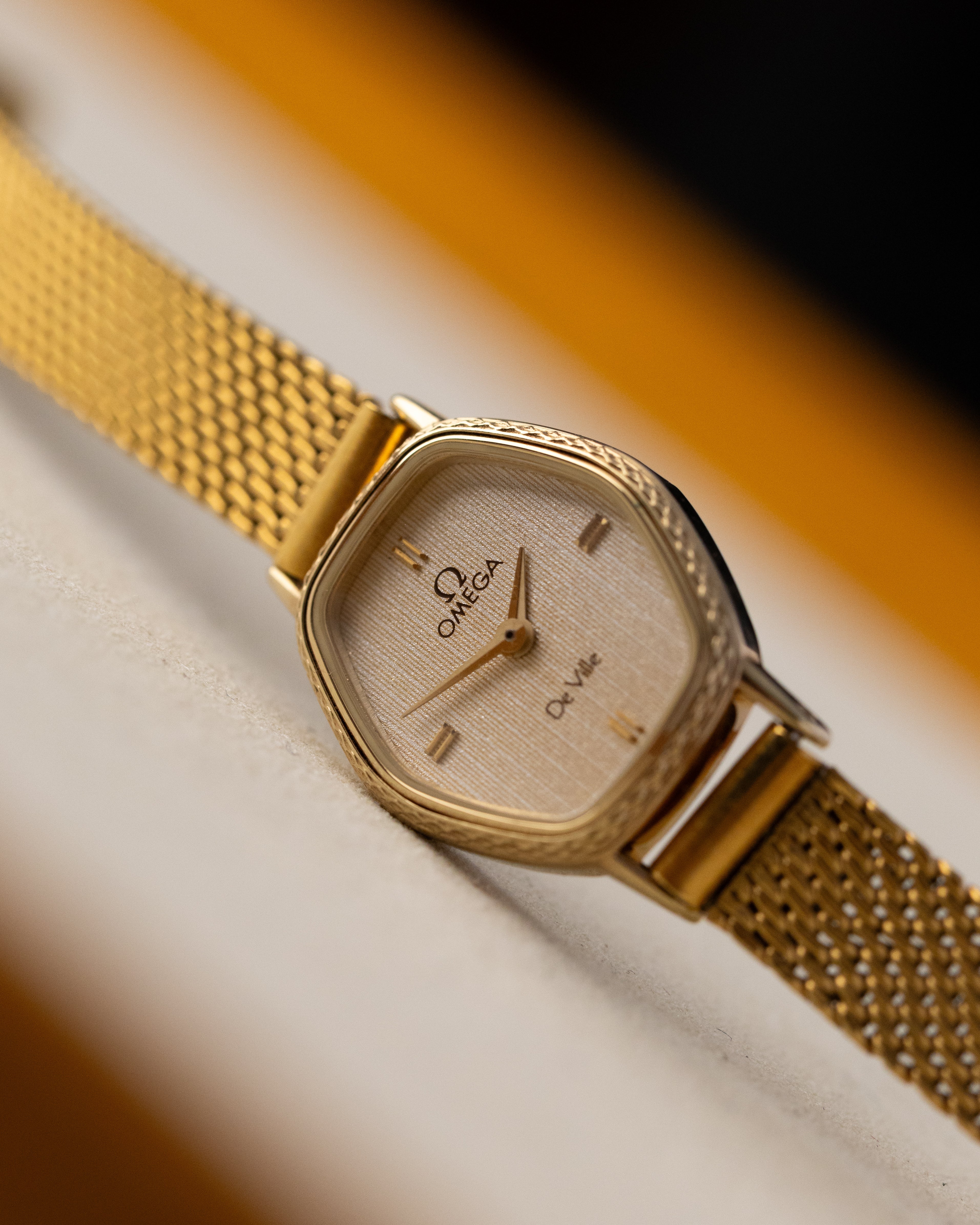 Vintage Omega De Ville Ladies Watch, Quartz Cal. 1367, Champagne Dial, Gold - Plated from 1979 - DuMarko