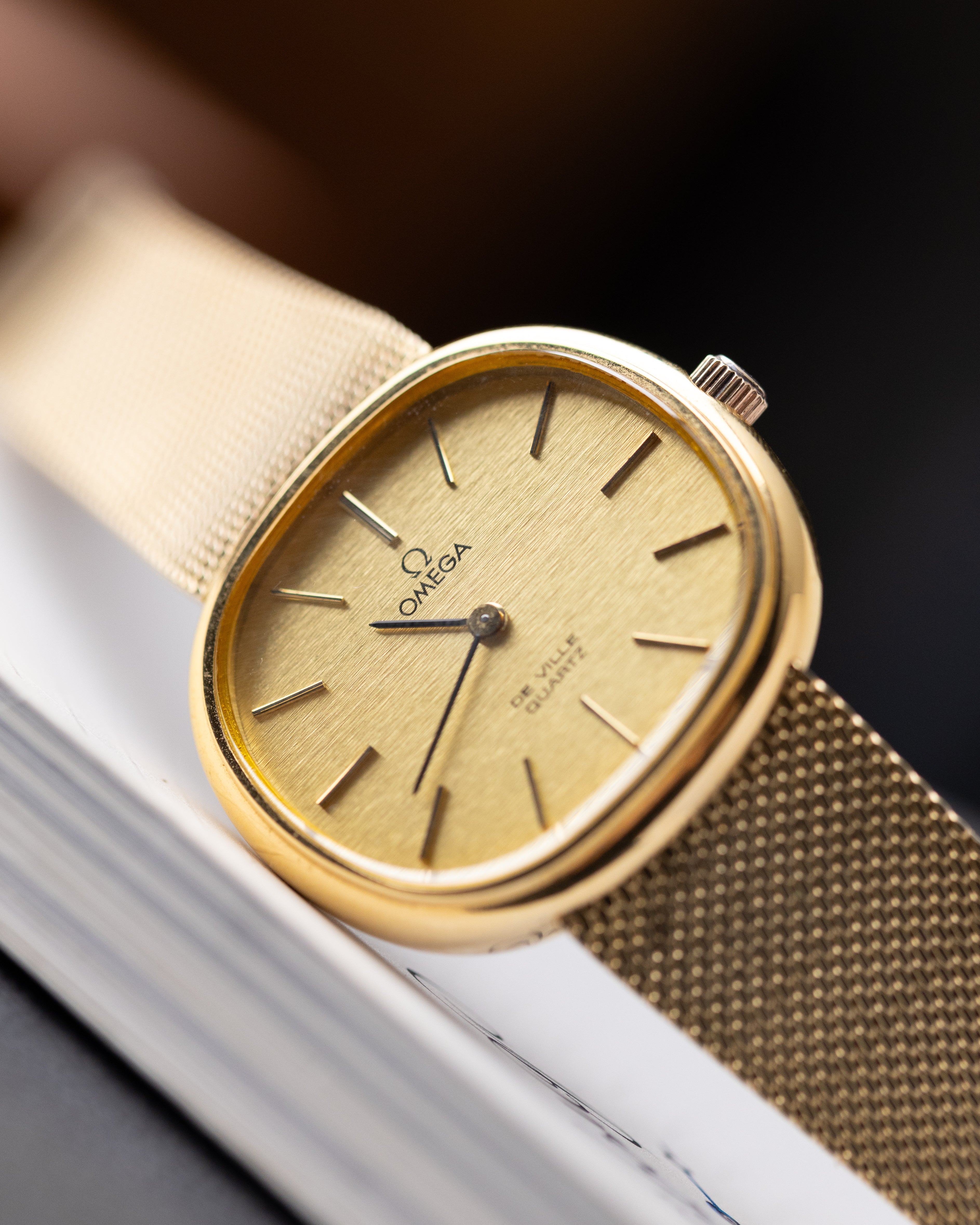 Vintage Omega De Ville Swiss Watch, Quartz Cal. 1330, Champagne Dial from 1978 - DuMarko