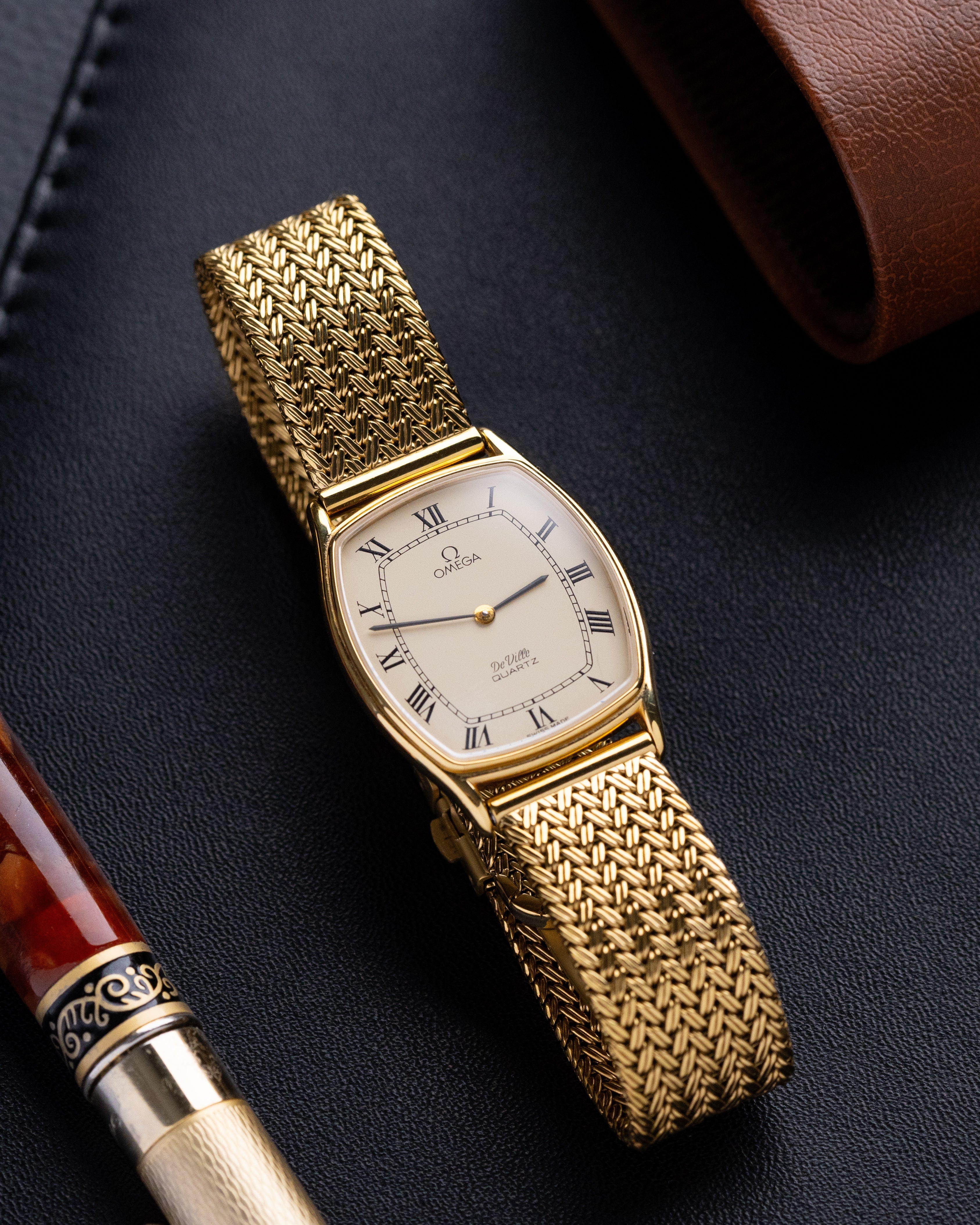 Vintage Omega De Ville Tank, Cream dial with roman Numerals, Tonneau Case from 1970's - DuMarko