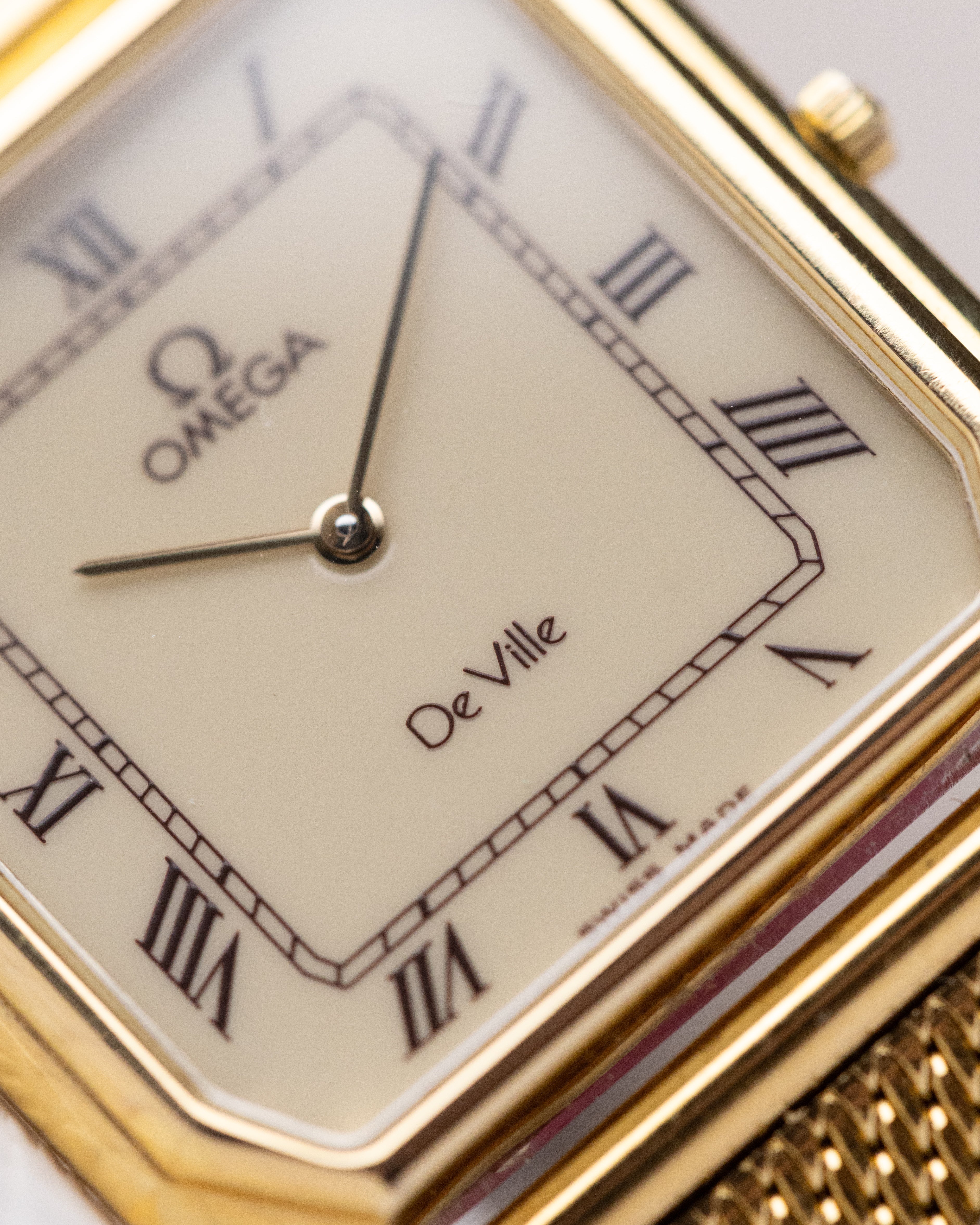 Vintage Omega De Ville Tank, Rare Burgundy Roman Numerals, Swiss Watch from 1983 - DuMarko