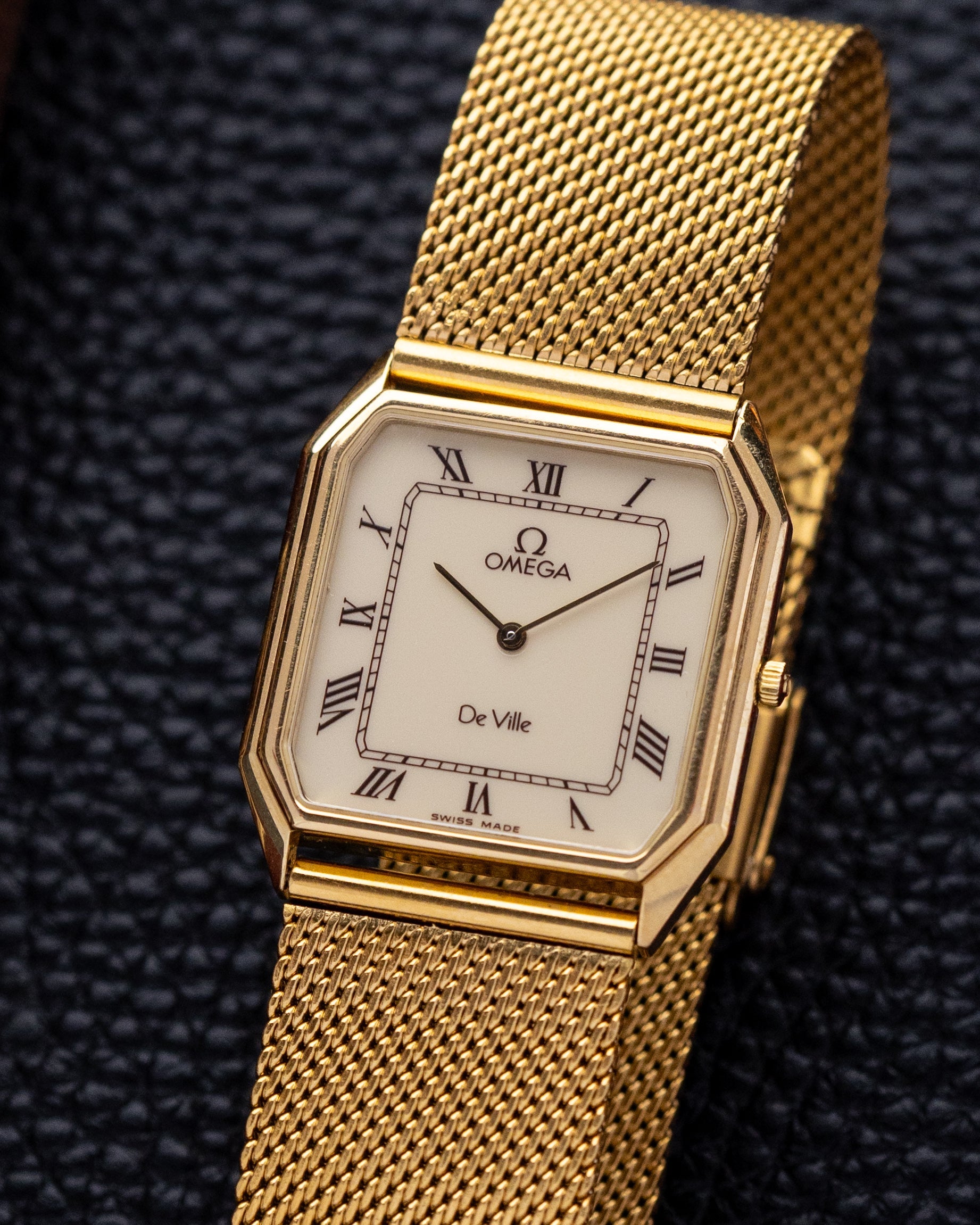 Vintage Omega De Ville Tank, Rare Burgundy Roman Numerals, Swiss Watch from 1983 - DuMarko