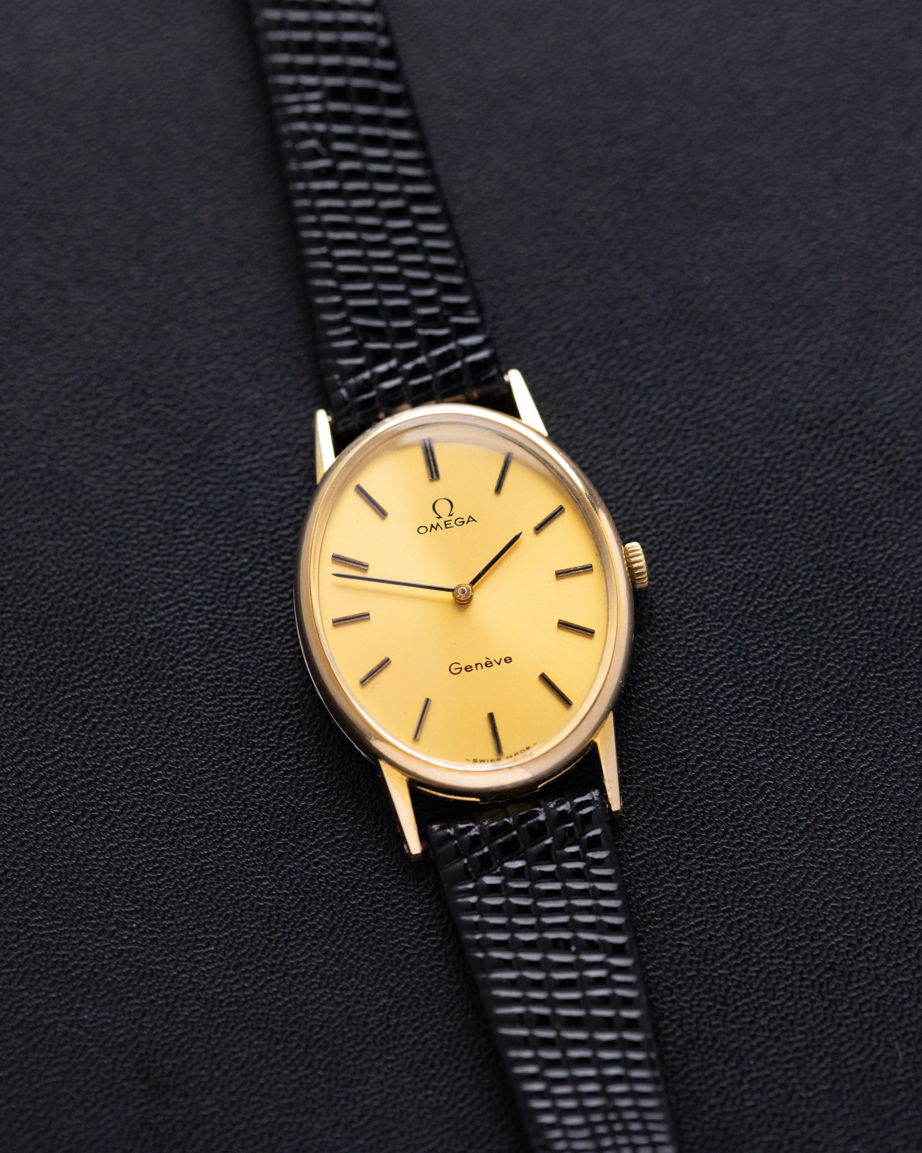 Vintage Omega Genève, Oval Gold - plated Case, Gold tone dial from 1970’s - DuMarko