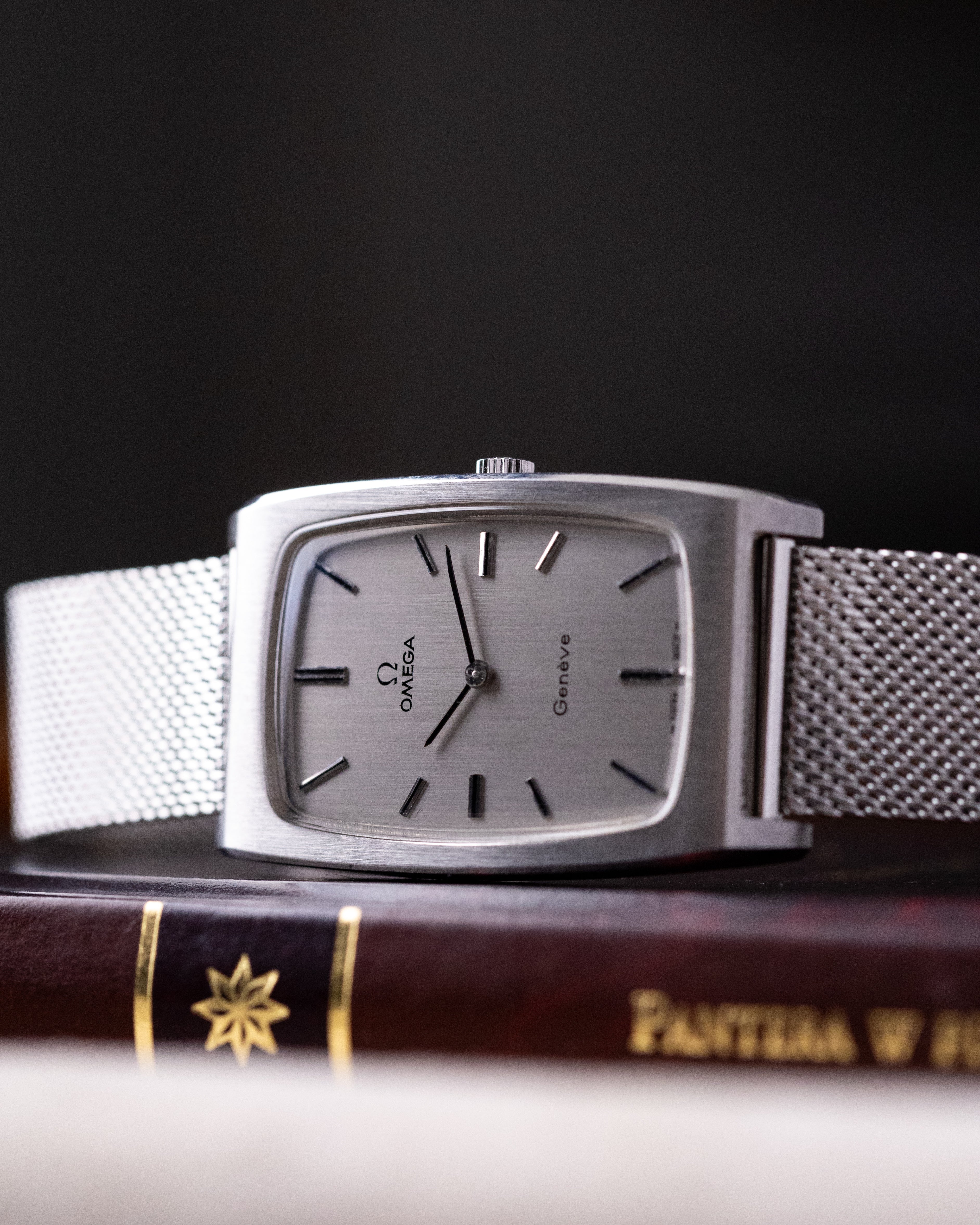 Vintage Omega Genève Oversized Tonneau Tank, Ref. 111.0110, Silver Dial from 1971 - DuMarko