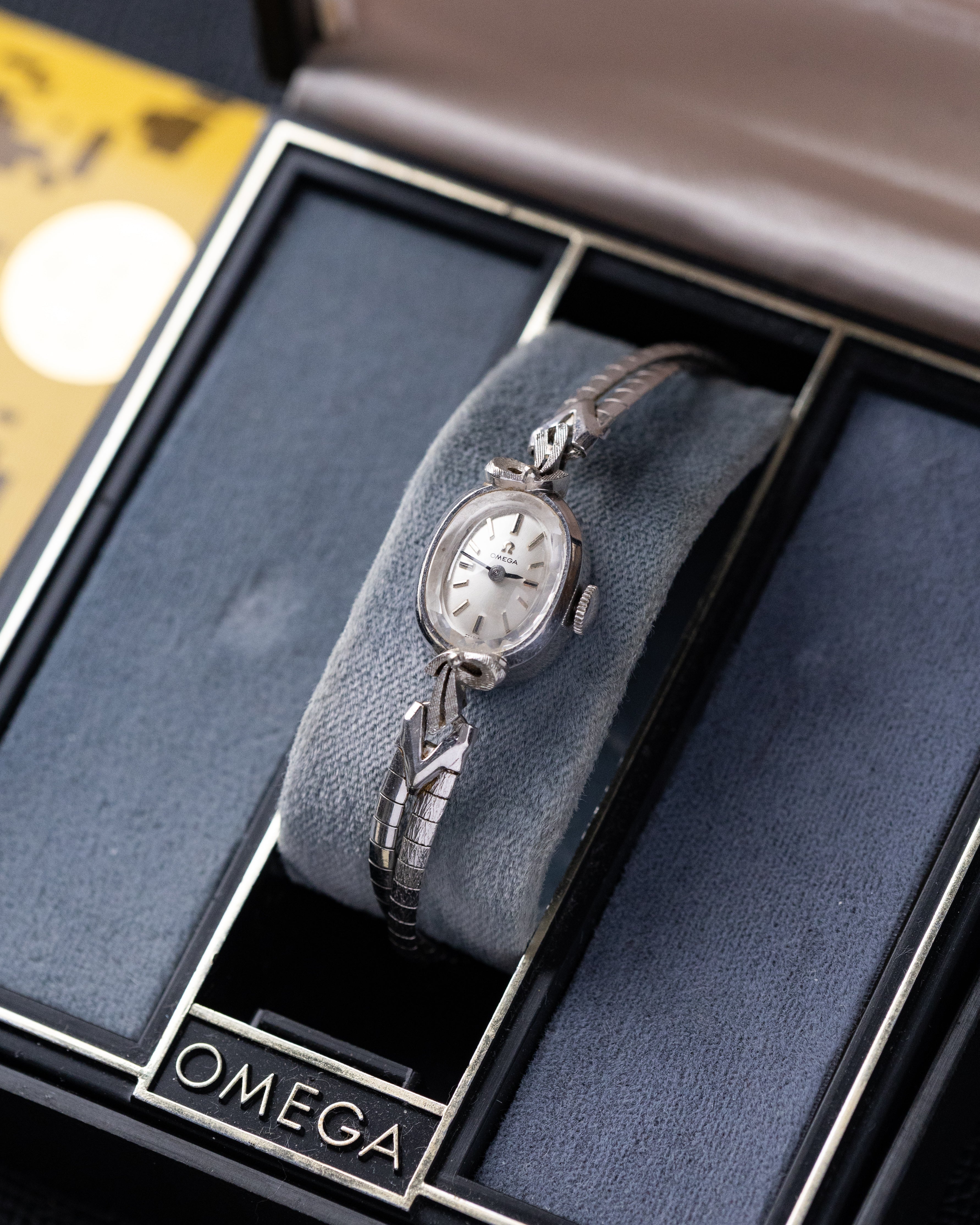 Vintage Omega Ladies' 14k Solid White Gold Swiss Watch, Cal. 458 from 1950's - DuMarko