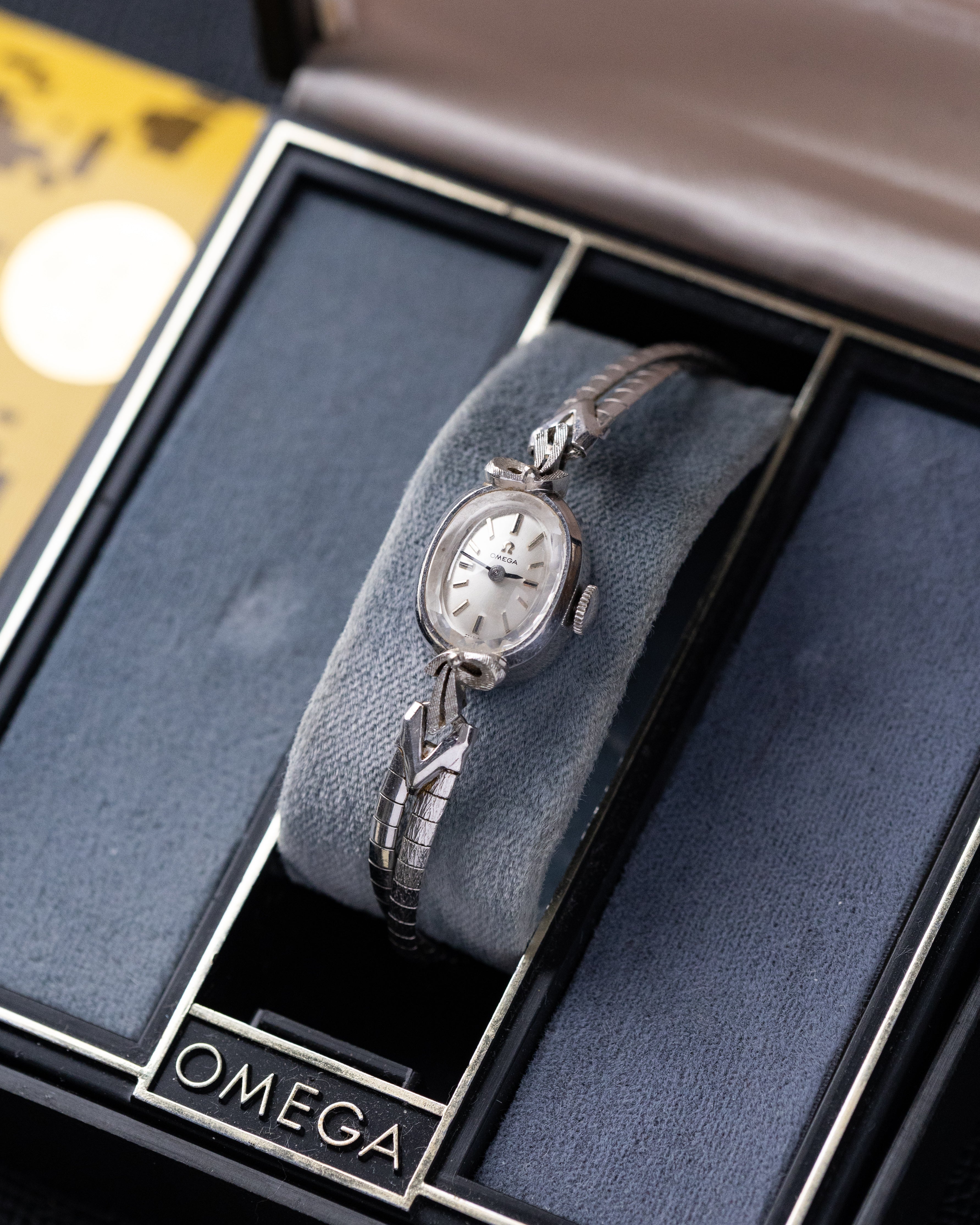 Vintage Omega Ladies' 14k Solid White Gold Swiss Watch, Cal. 458 from 1950's - DuMarko