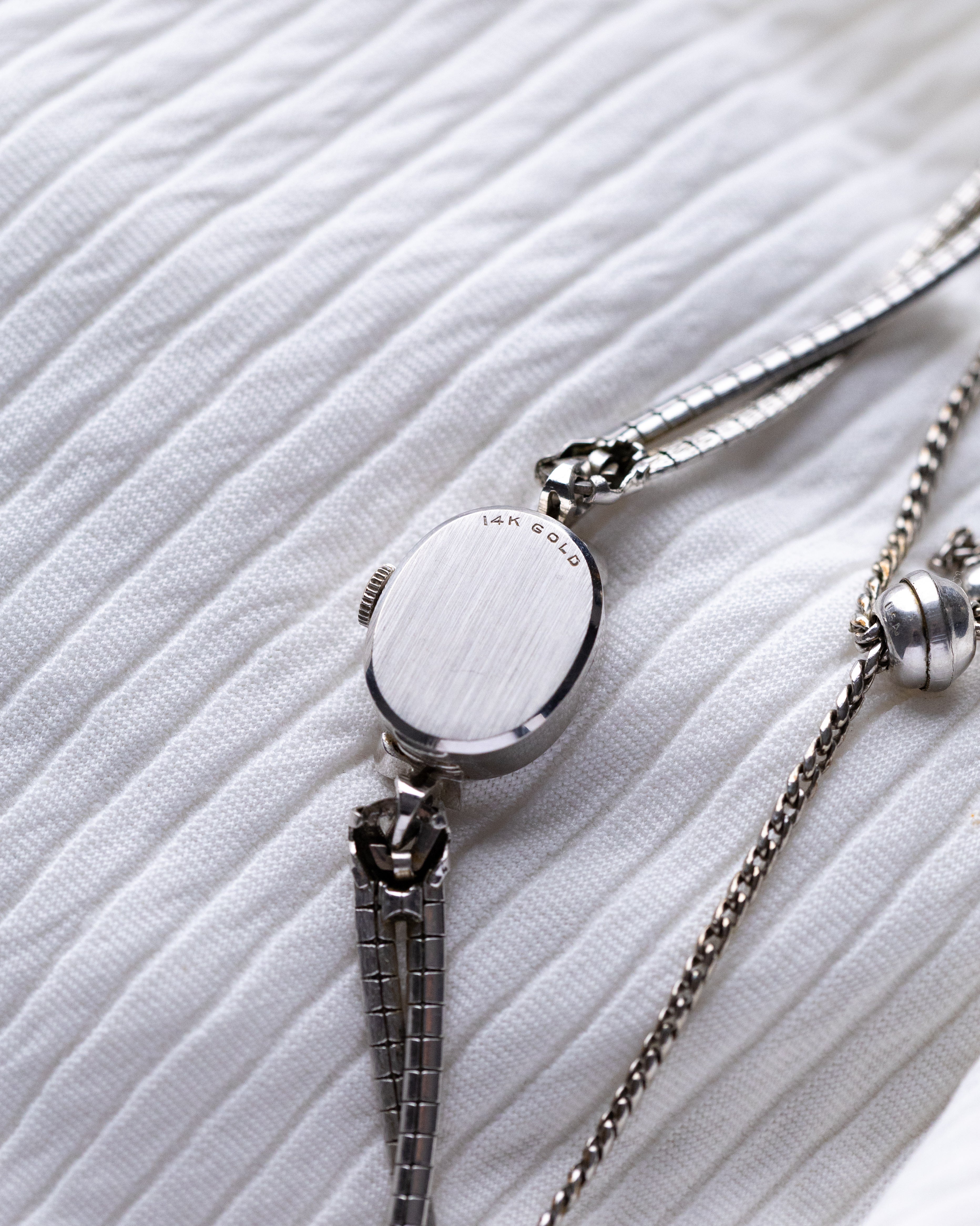 Vintage Omega Ladies' 14k Solid White Gold Swiss Watch, Cal. 458 from 1950's - DuMarko