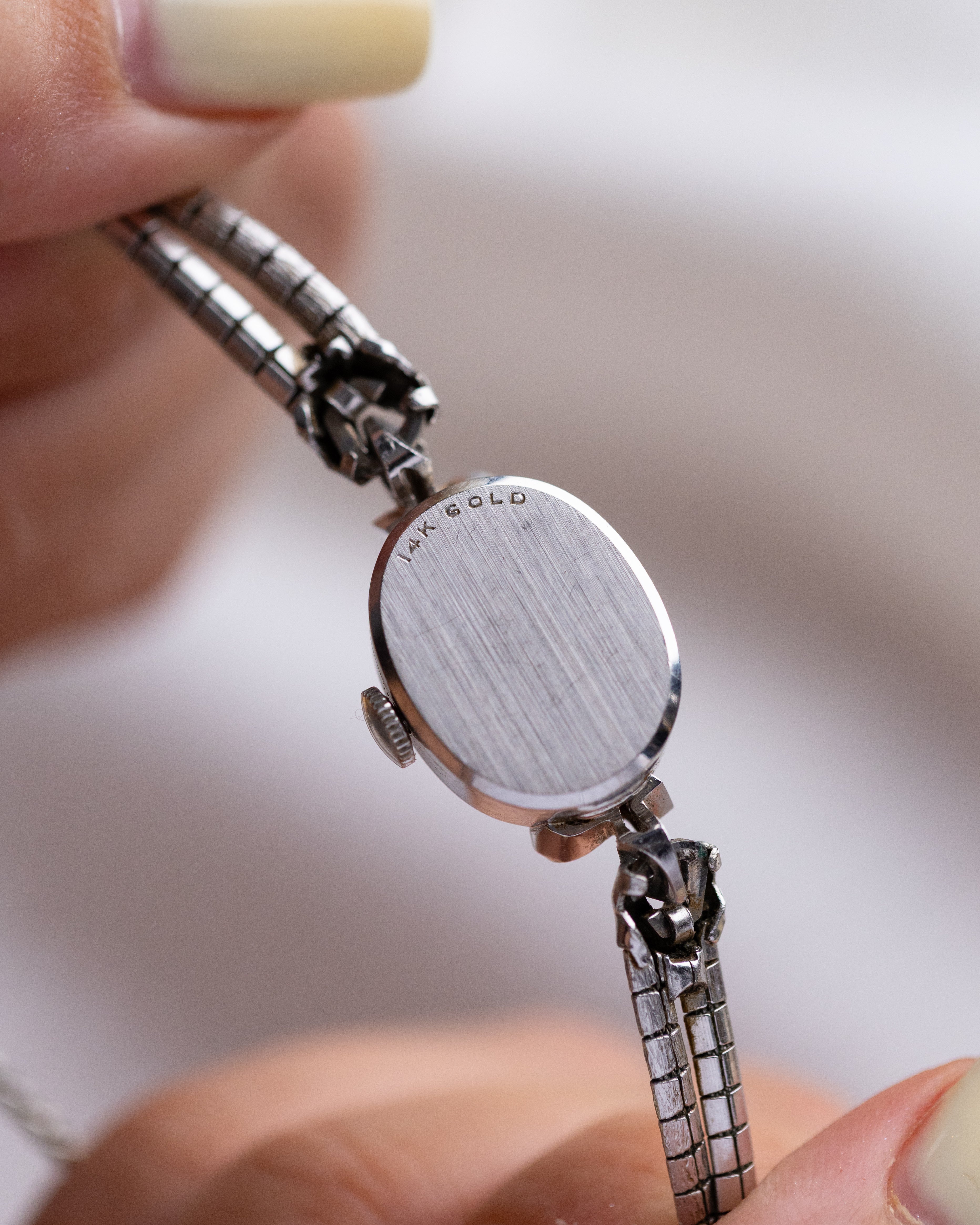 Vintage Omega Ladies' 14k Solid White Gold Swiss Watch, Cal. 458 from 1950's - DuMarko