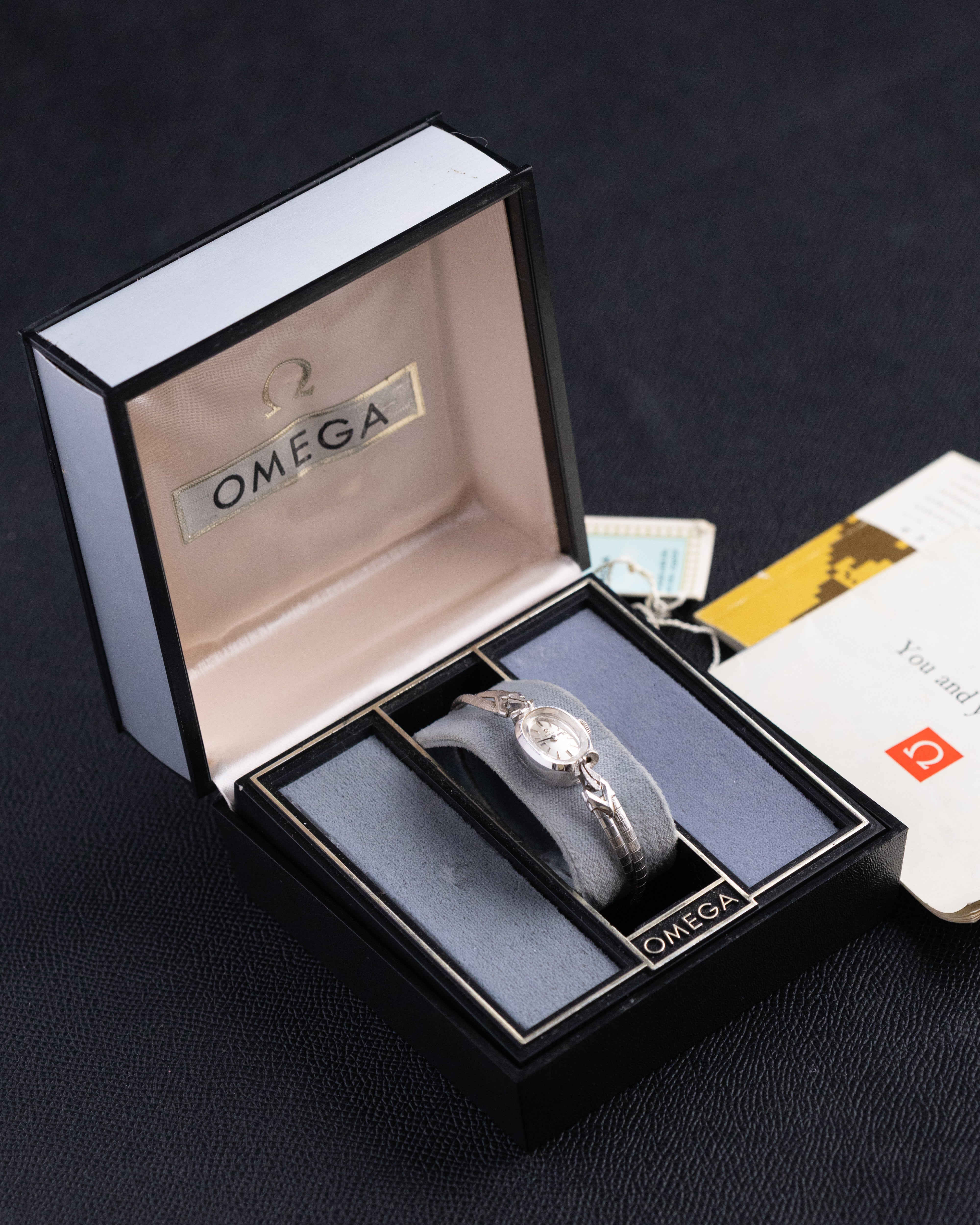 Vintage Omega Ladies' 14k Solid White Gold Swiss Watch, Cal. 458 from 1950's - DuMarko