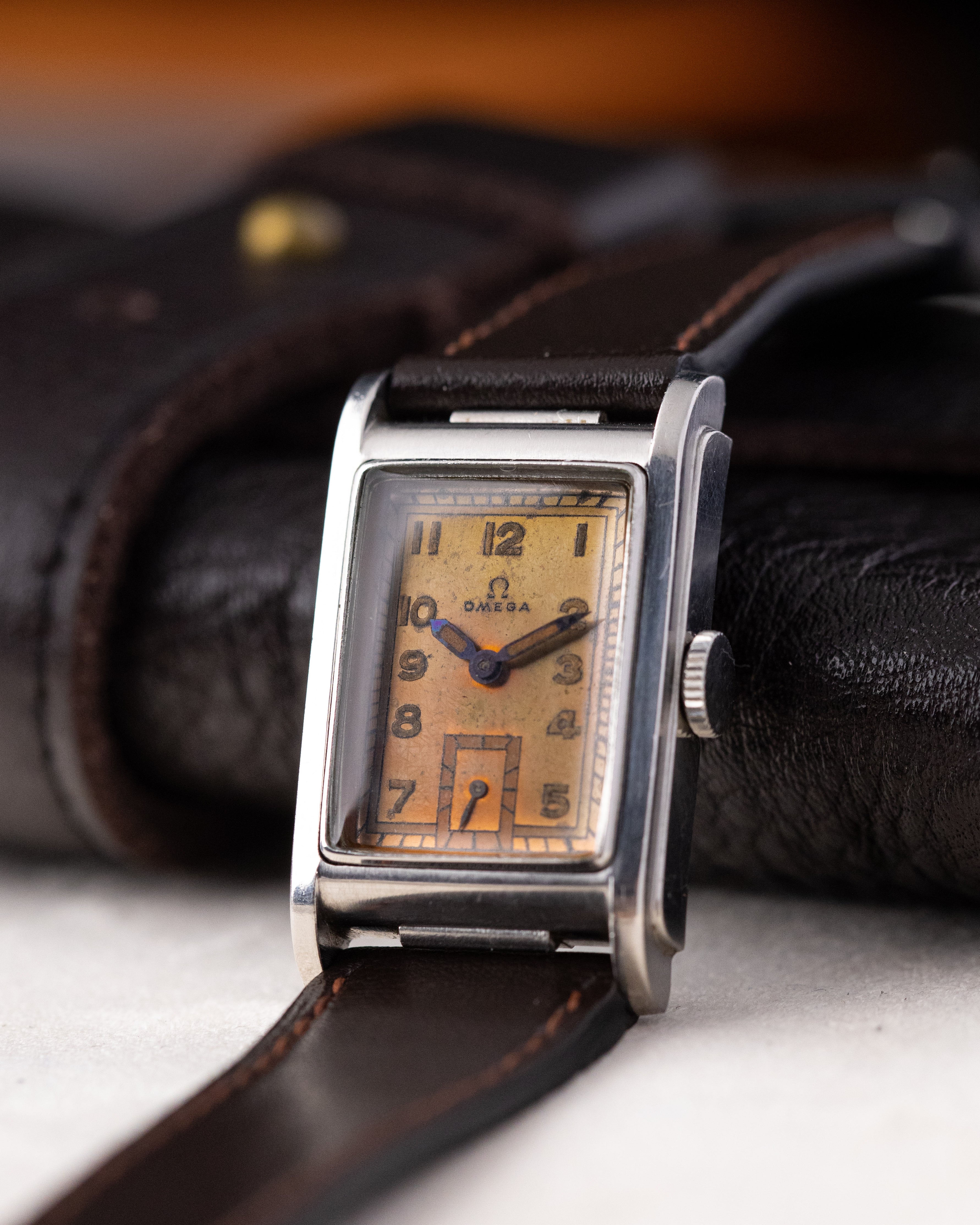 Vintage Omega Marine Standard CK 3635 Swiss Watch, Cal. T17 Movement, Bronze Patina Dial from 1939 - DuMarko