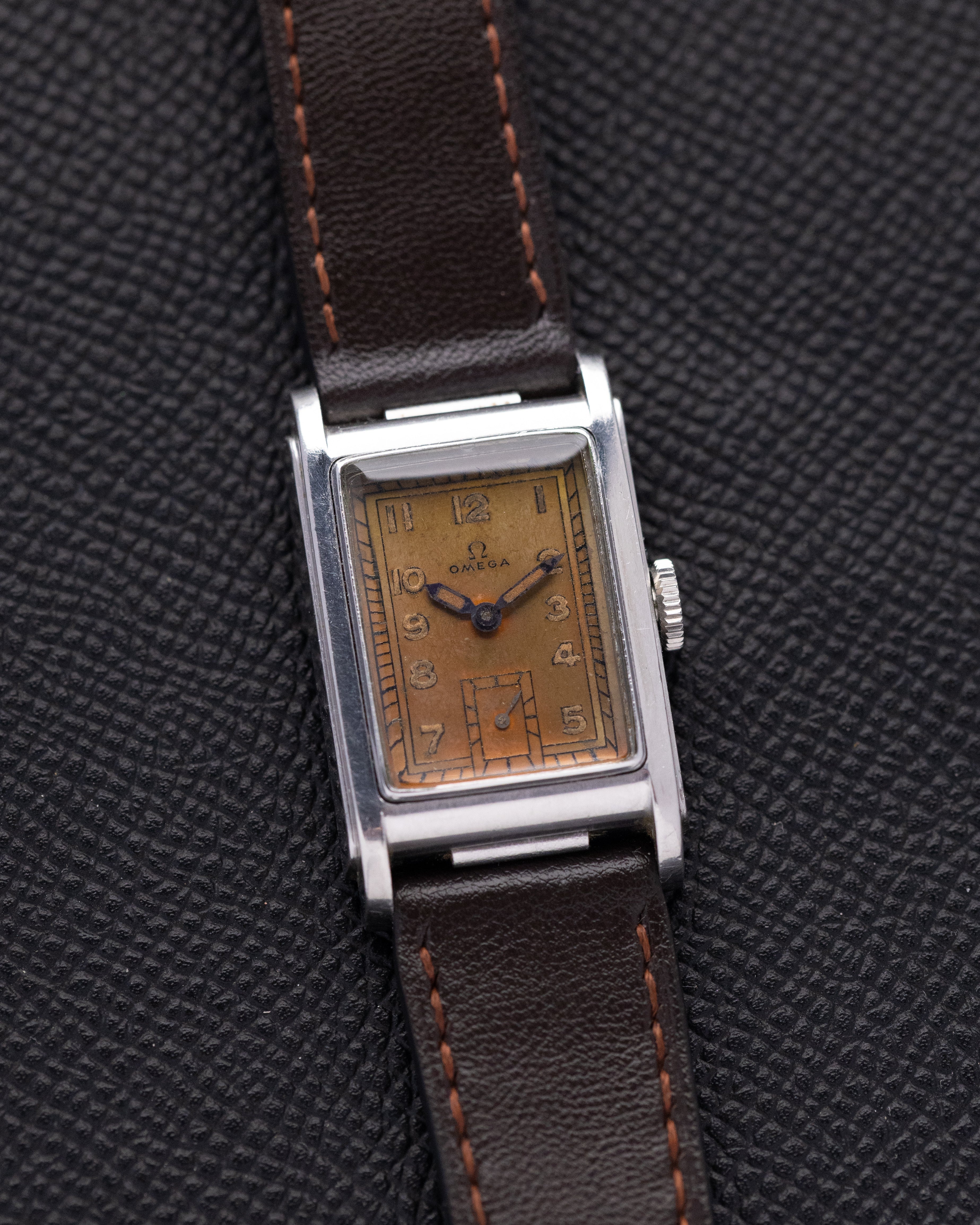 Vintage Omega Marine Standard CK 3635 Swiss Watch, Cal. T17 Movement, Bronze Patina Dial from 1939 - DuMarko