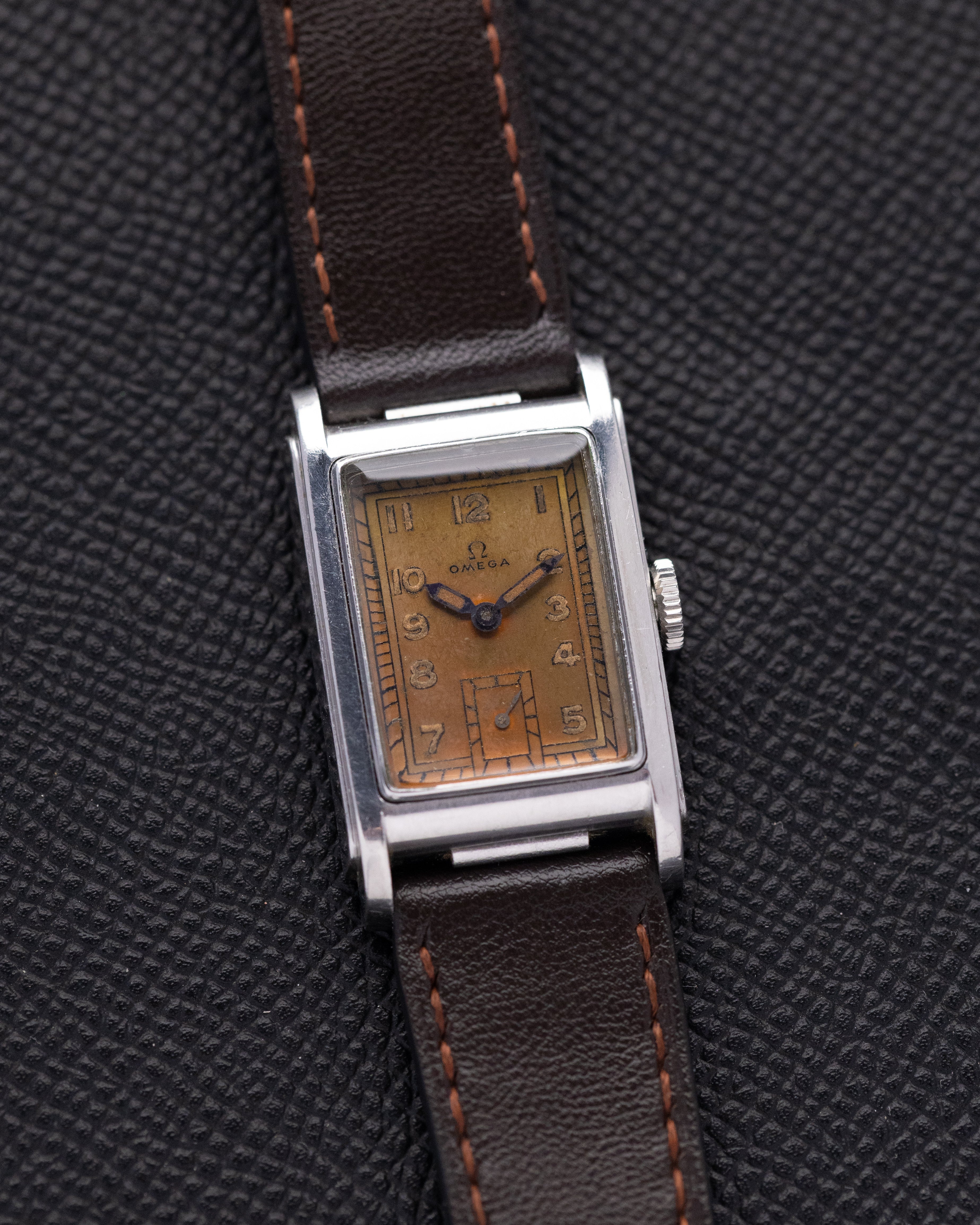 Vintage Omega Marine Standard CK 3635 Swiss Watch, Cal. T17 Movement, Bronze Patina Dial from 1939 - DuMarko