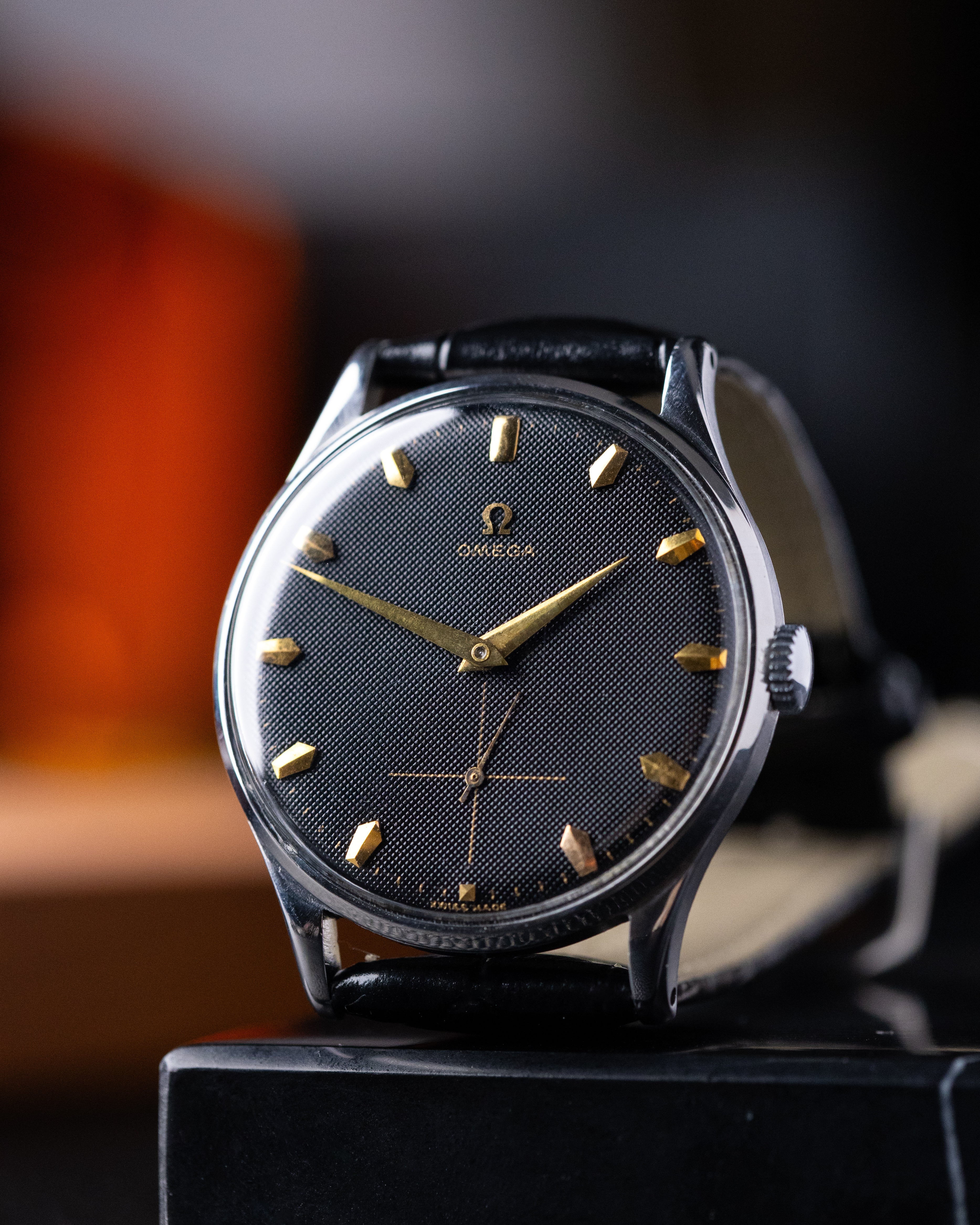 Vintage Omega Oversized Case, Honeycomb Black Dial, Cal. 266 from 1954 - DuMarko