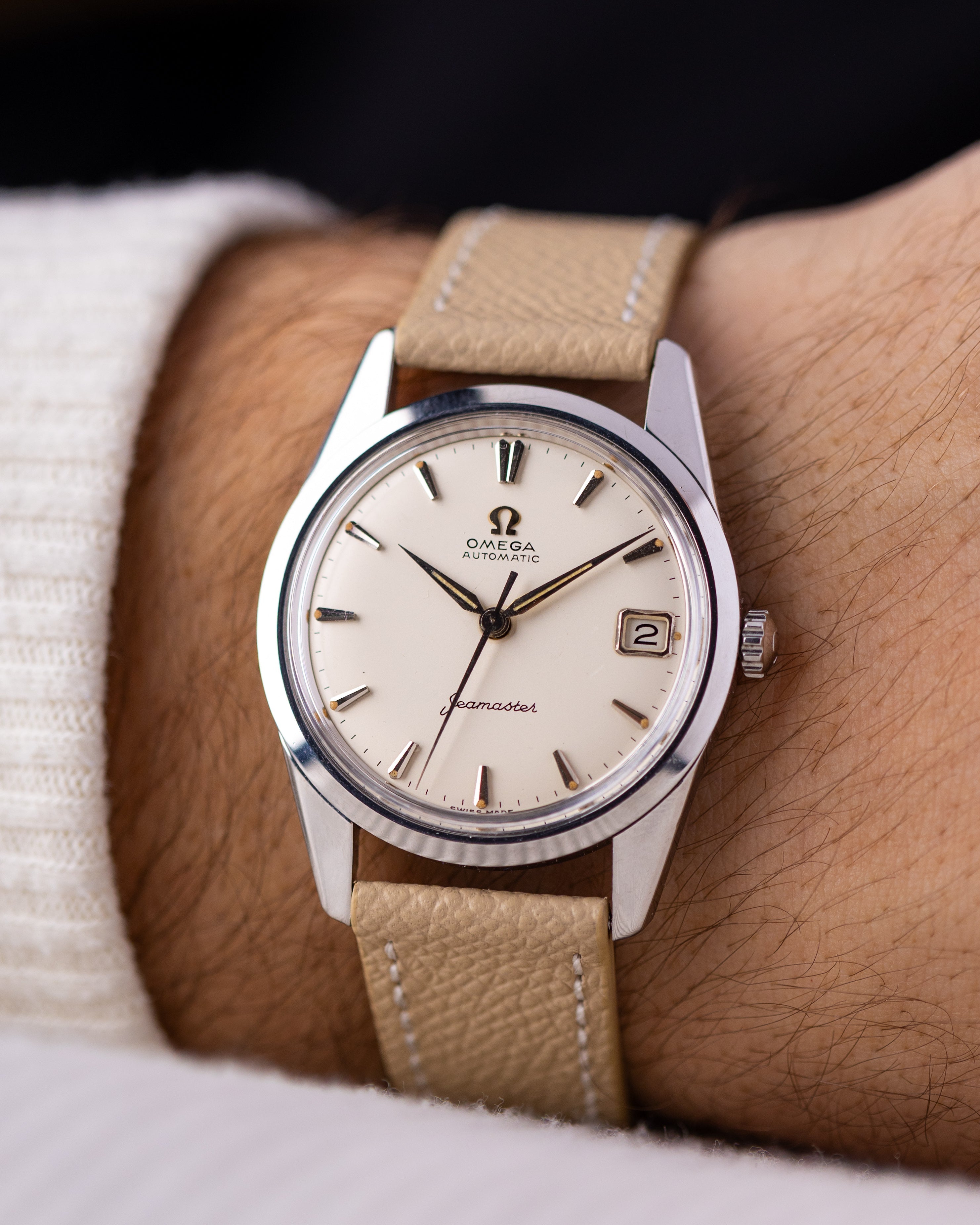 Vintage Omega Seamaster Automatic Watch, Date Window
Cal. 562, Cream Dial from 1960 - DuMarko