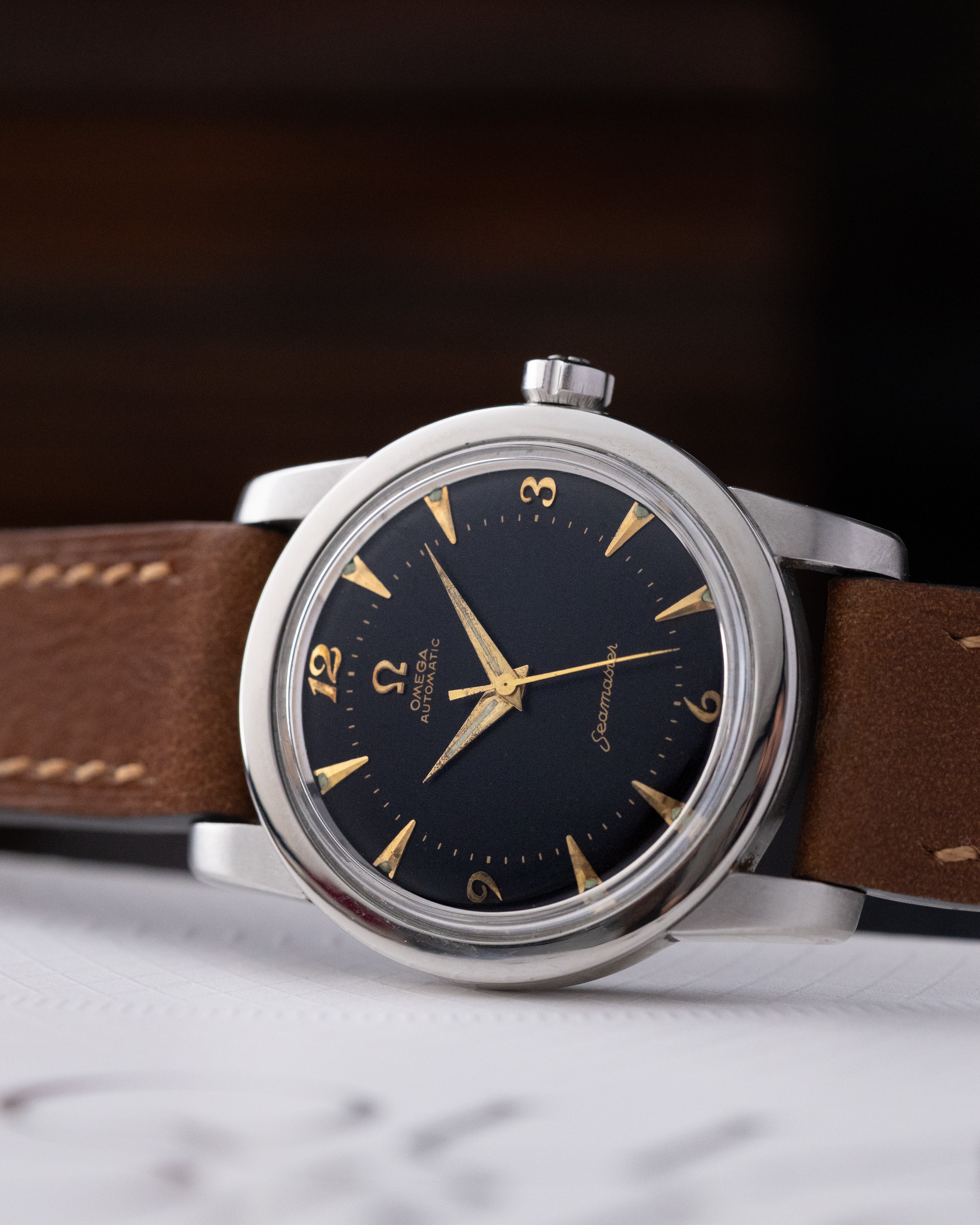 Vintage Omega Seamaster, Ref. 2852 - 4 SC, Black Gilt Crosshair Dial, Bumper Cal. 501 from 1952 - DuMarko