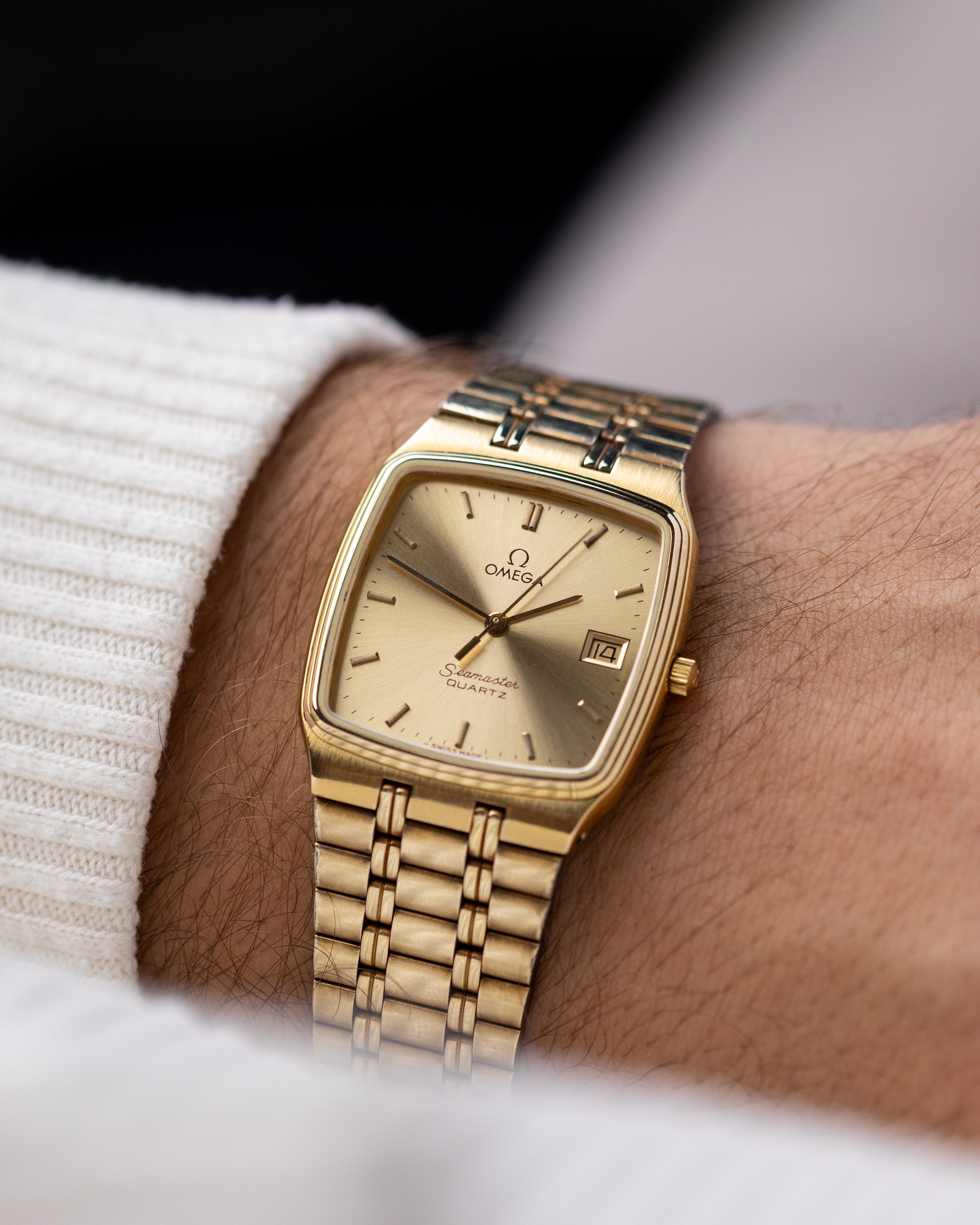 Vintage Omega Seamaster Tank, Sunburst Dial, Quartz Cal. 1420 from 1980's - DuMarko