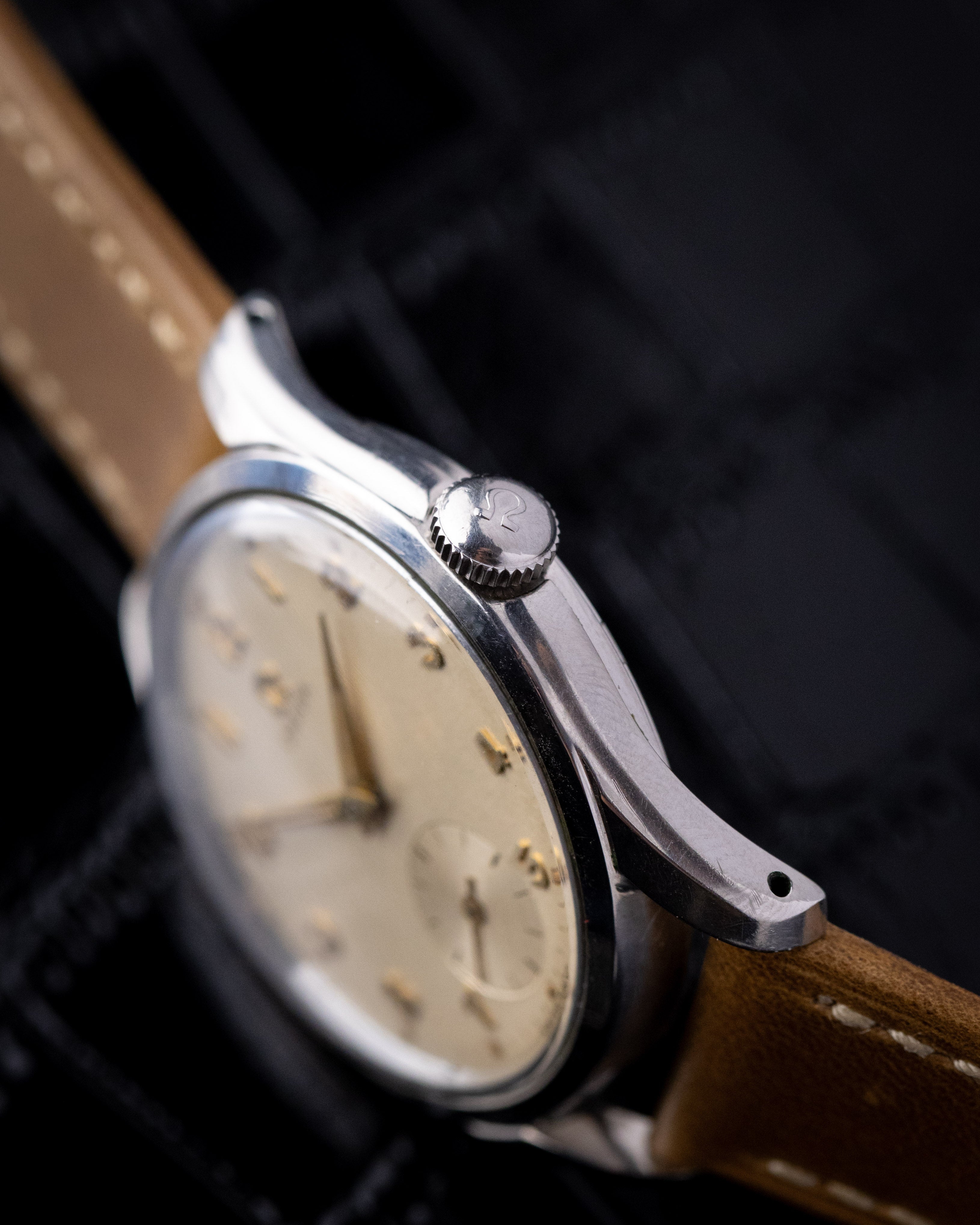 Vintage Omega Swiss Watch, Ref. 2639 - 11, Cream Patina Dial, Sub Seconds, Cal. 266 from 1952 - DuMarko