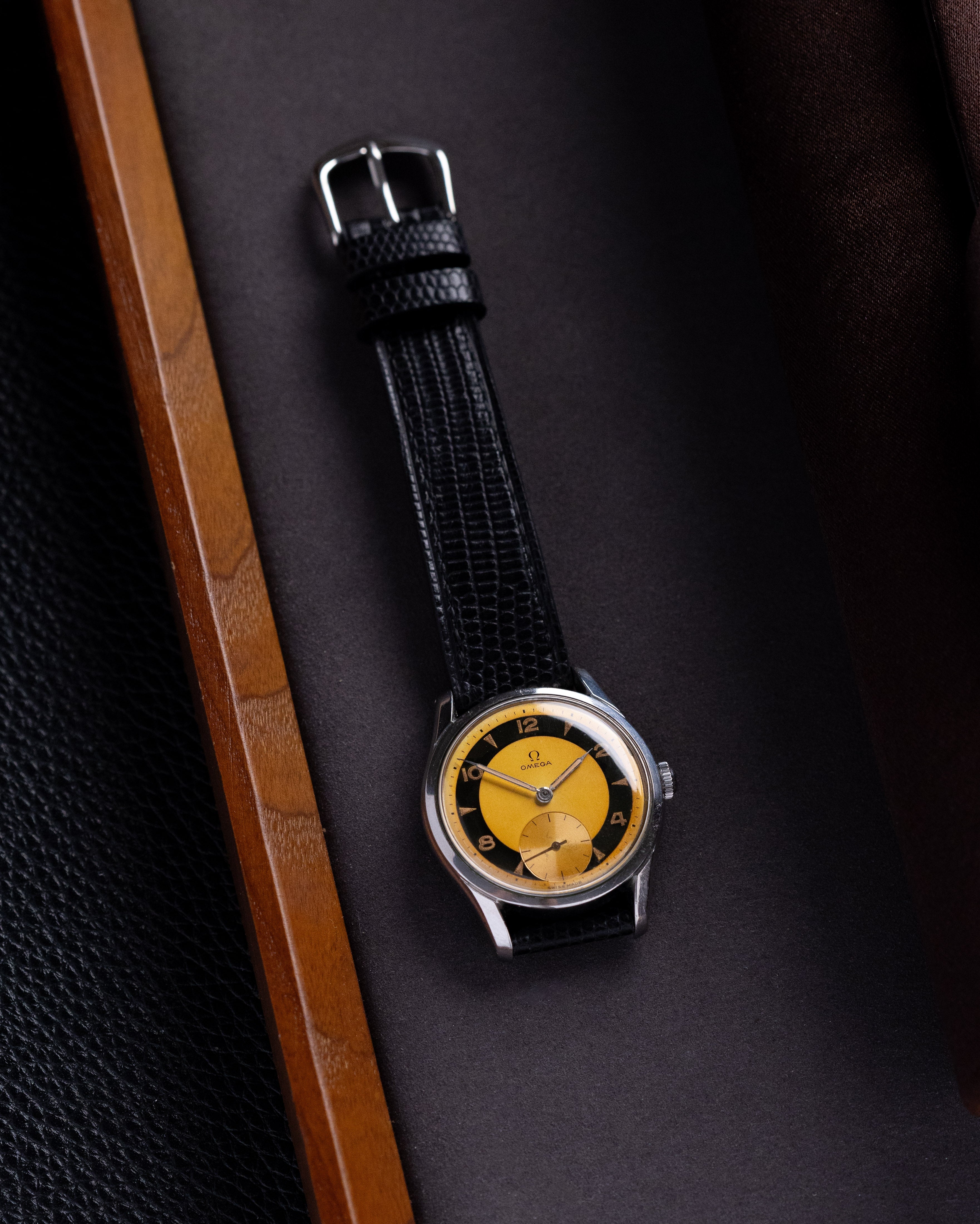 Vintage Omega Swiss Watch, Ref. 2639 - 13, Bullseye/Tuxedo Tropical Patina Dial, Cal. 266 from 1953 - DuMarko