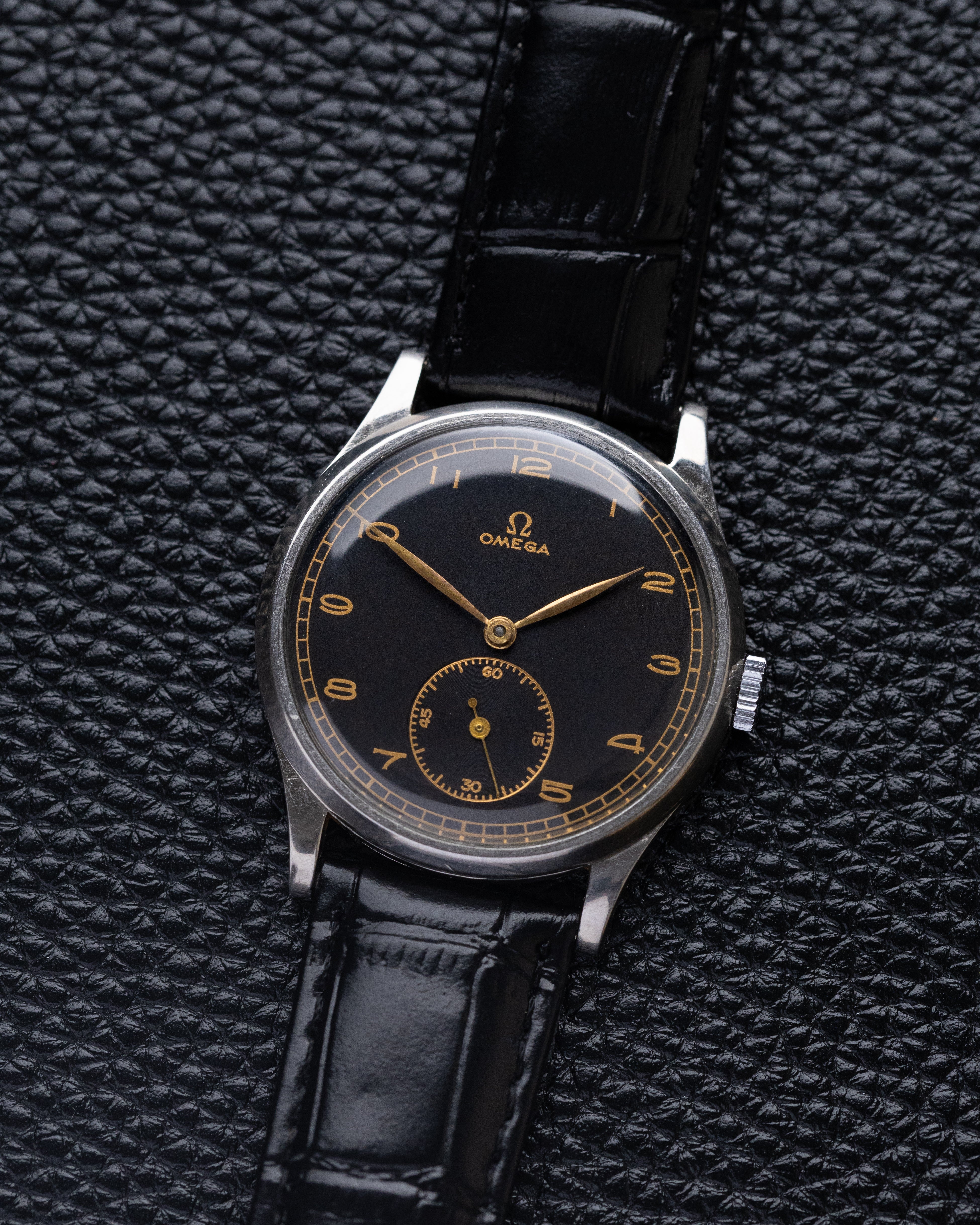 Vintage Omega Watch, Oversized case, Black Gilded Dial, Cal. 26.5 SOB T2 - DuMarko