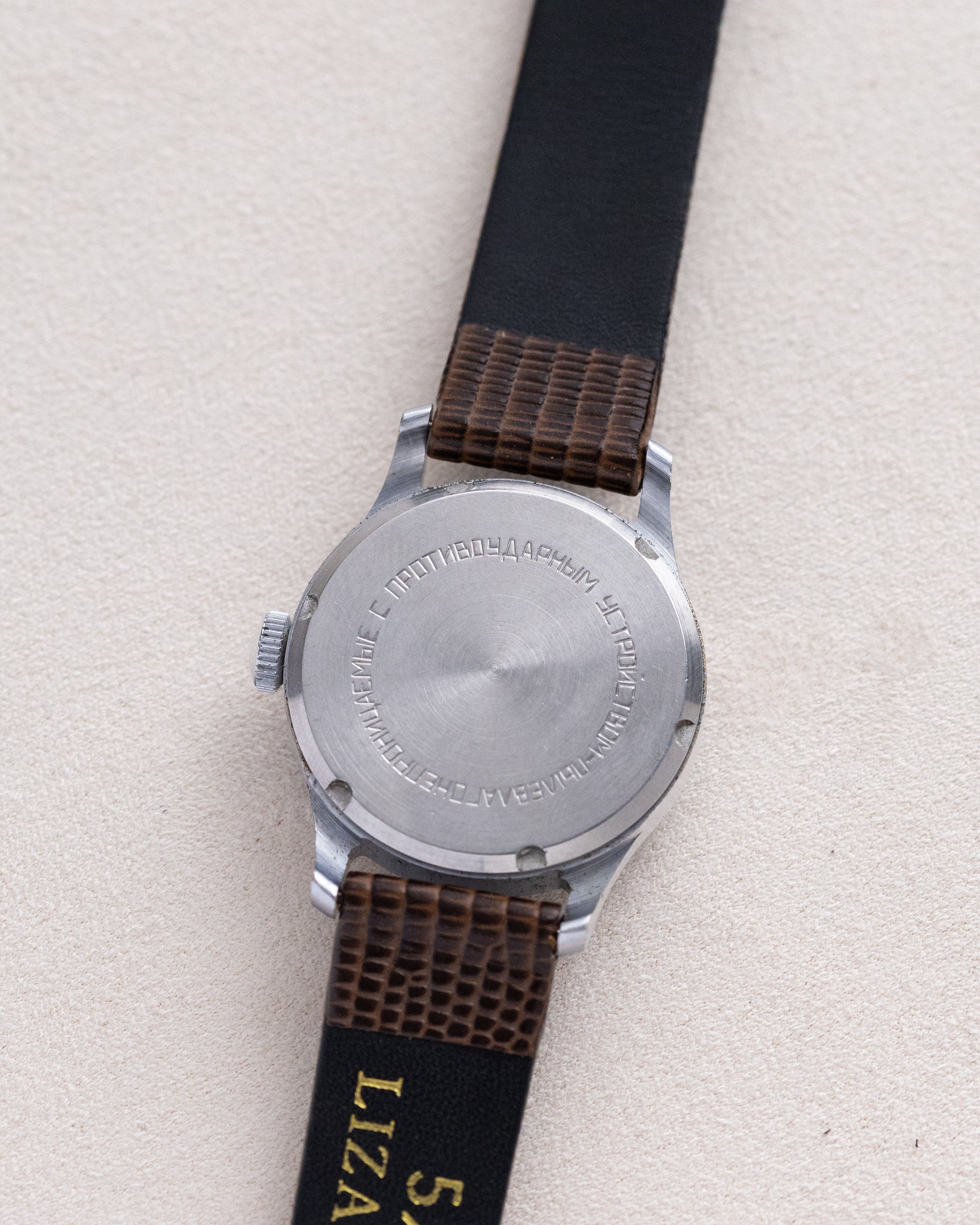 Vintage Pobeda Majak Soviet Watch, Two - Tine Bronze Dial from 1960's - DuMarko