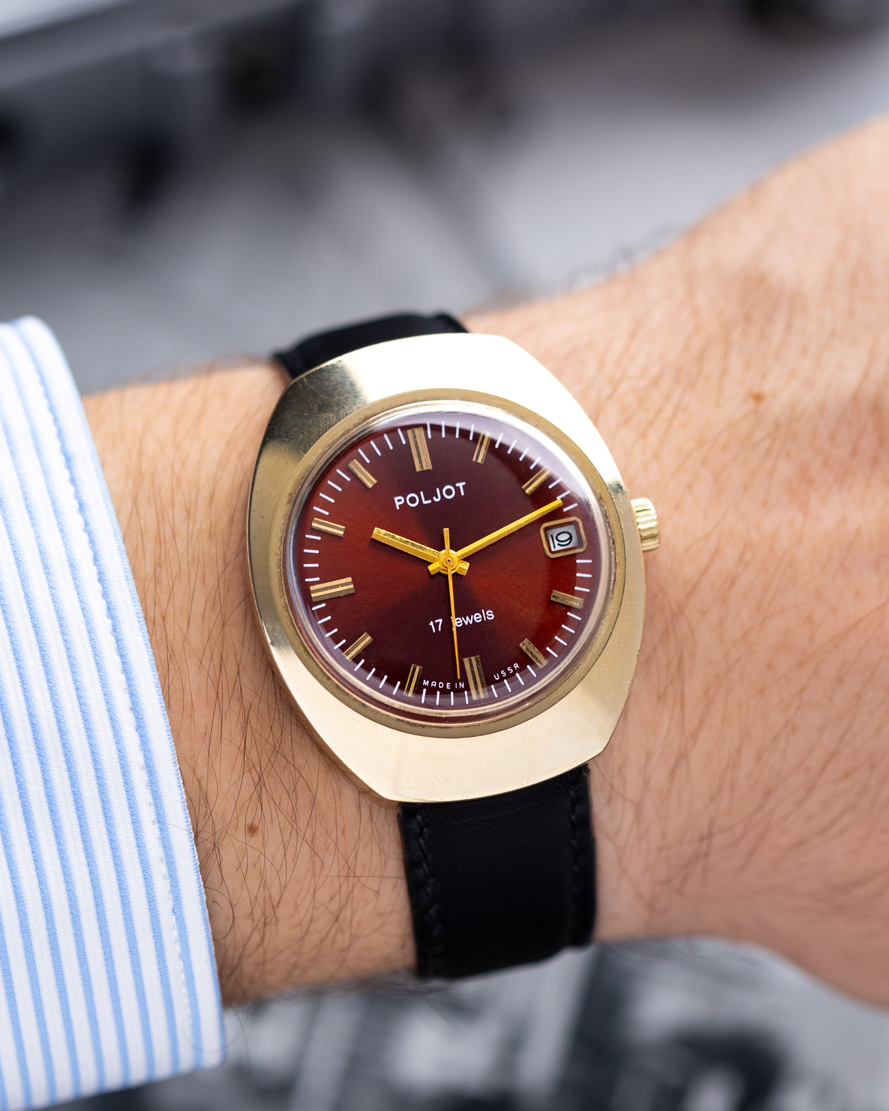 Vintage Poljo, Red Sunburst Dial, Soviet Watch from 1970s - DuMarko