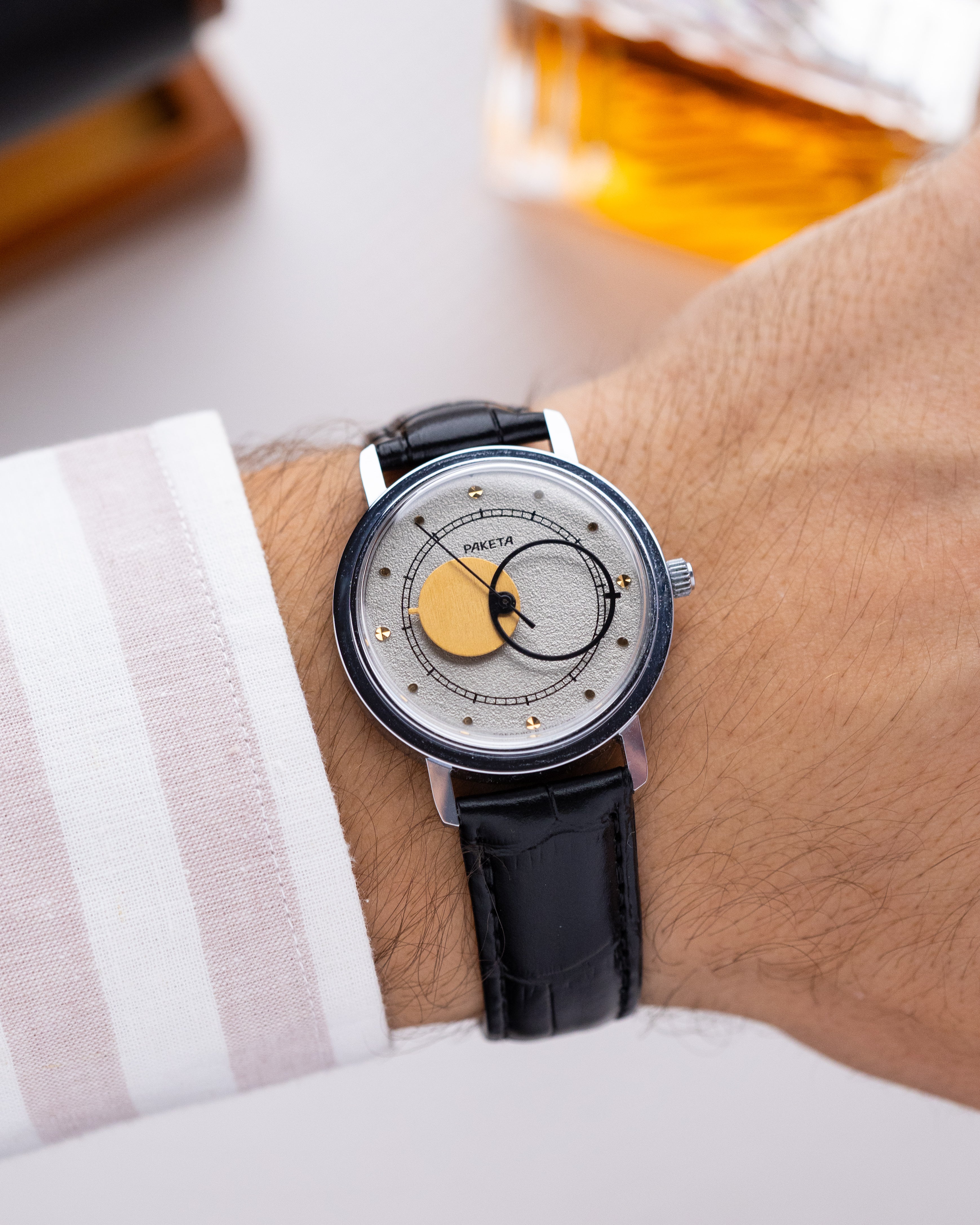 Vintage Raketa Kopernik, Soviet Watch "Copernicus Night", Silver Dial, Original Box and Documents - DuMarko