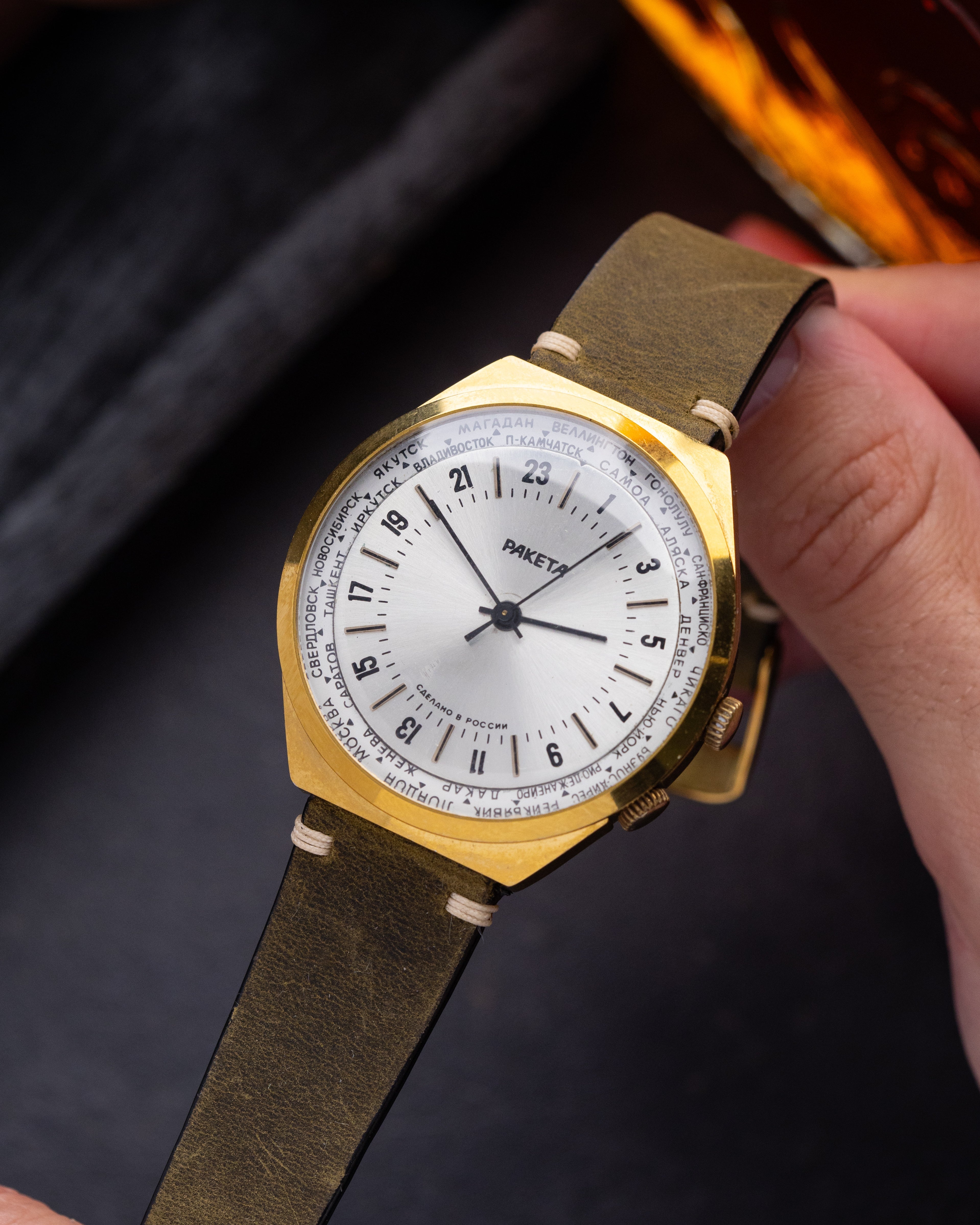 Vintage Rare Soviet "Raketa 24 Hours" Watch, Mechanical 24h Format USSR Watch - VintageDuMarko