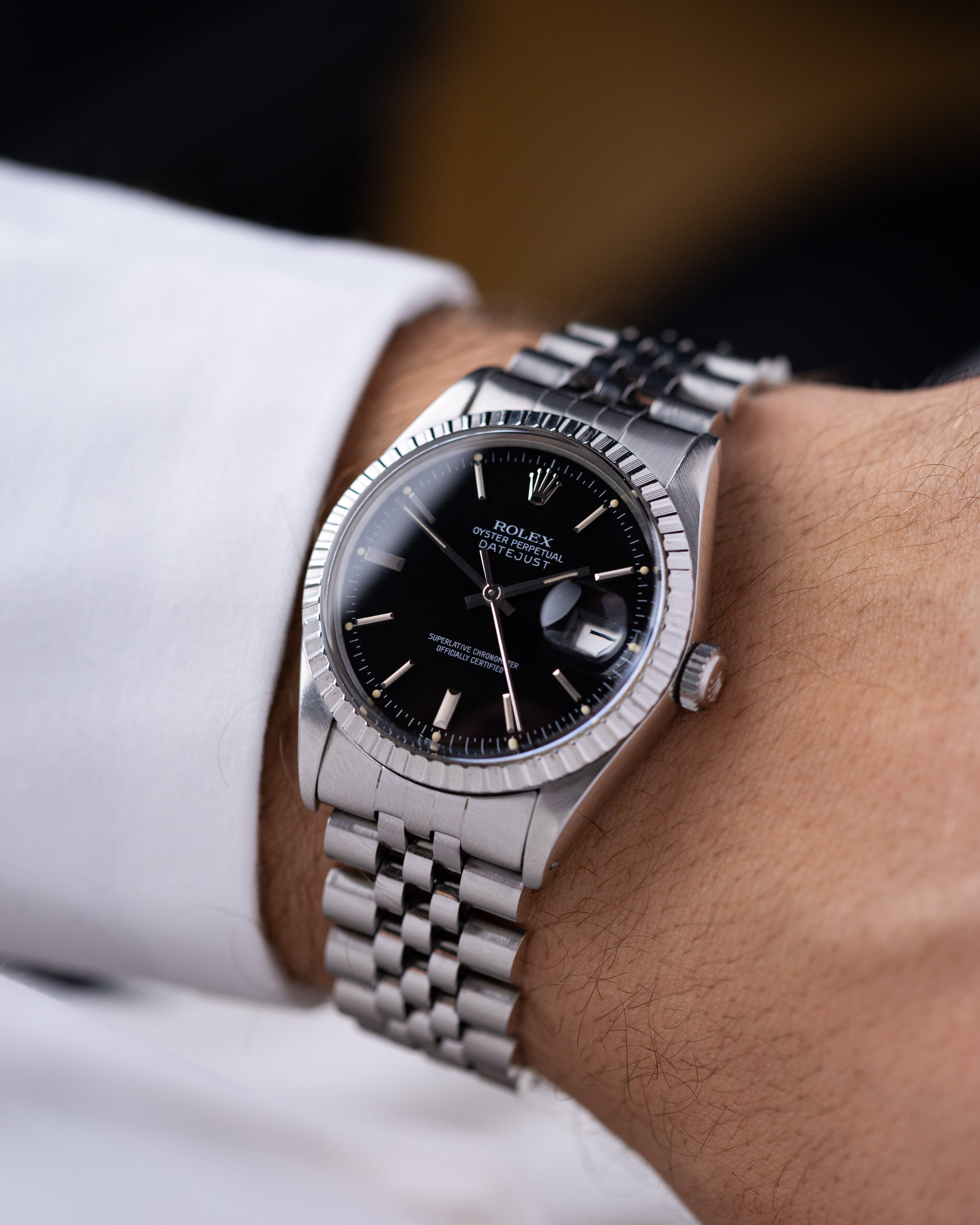 Vintage Rolex Datejust 36, Ref. 16030, Black Dial, Engine-Turned Bezel, Original Jubilee Bracelet, Circa 1978 - DuMarko