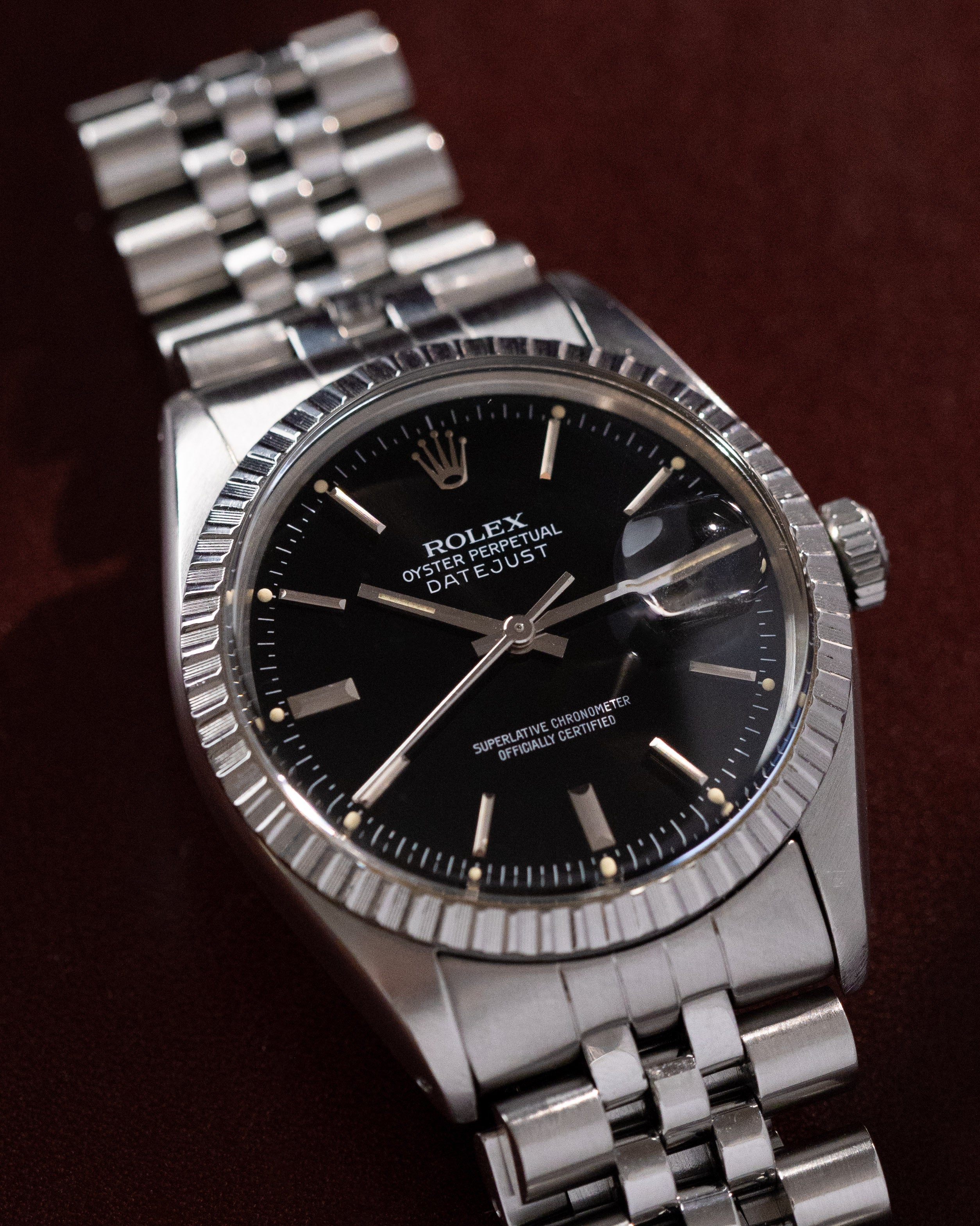 Vintage Rolex Datejust 36, Ref. 16030, Black Dial, Engine-Turned Bezel, Original Jubilee Bracelet, Circa 1978 - DuMarko