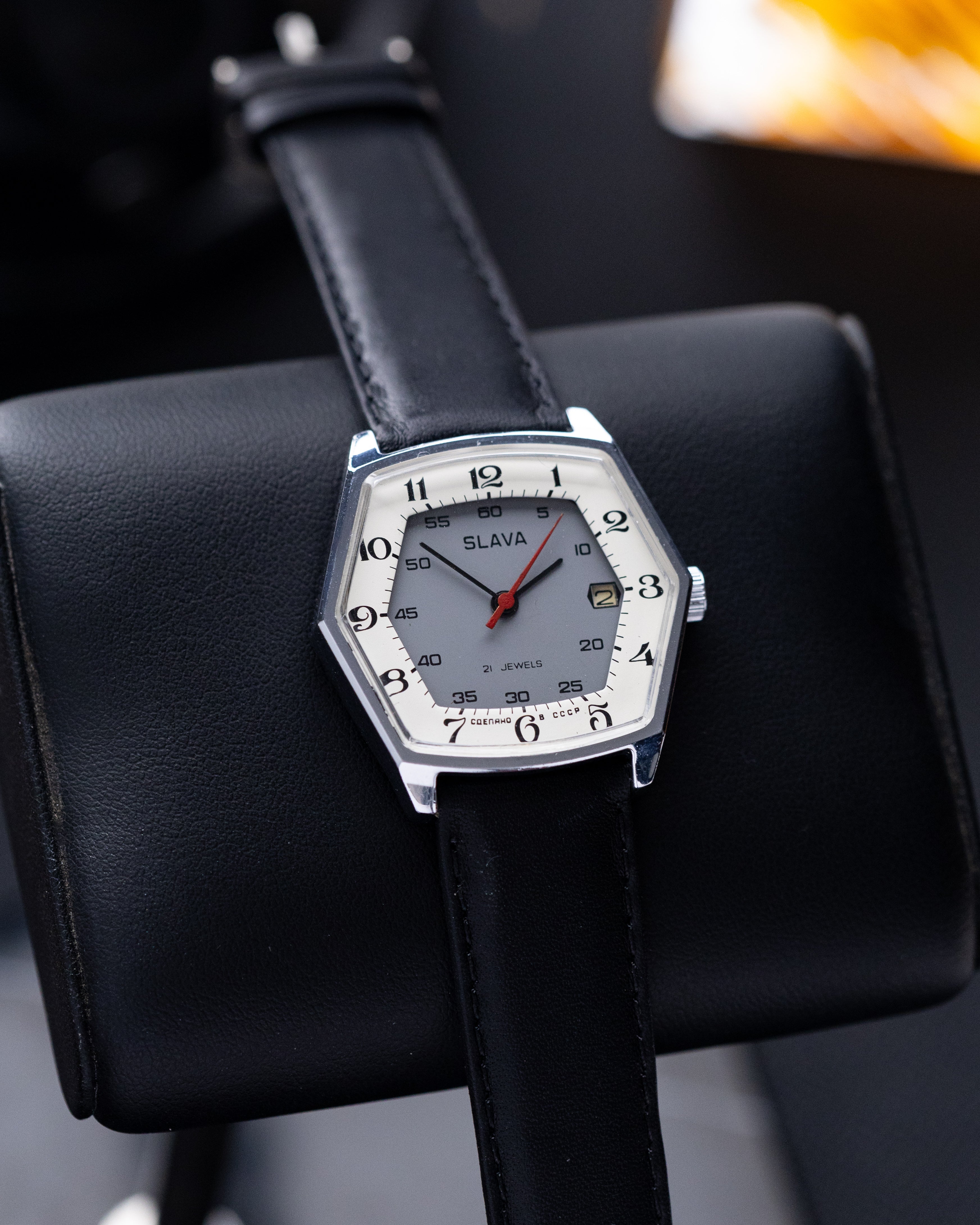 Vintage Slava Hexagon, Two - tone Dial, Date window, Rare Soviet Watch - DuMarko