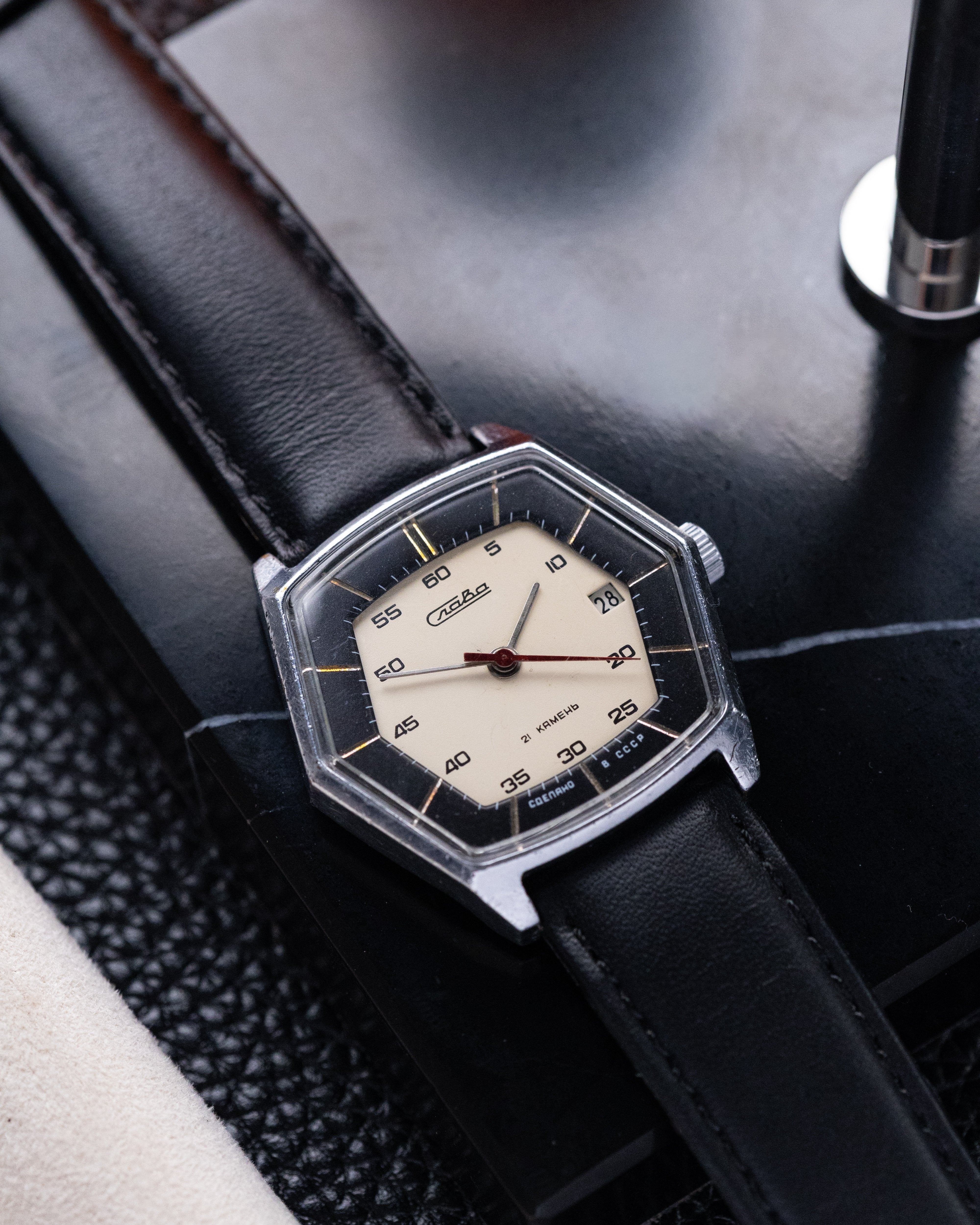 Vintage Slava Hexagon, Two - tone dial, Rare Soviet Watch - DuMarko