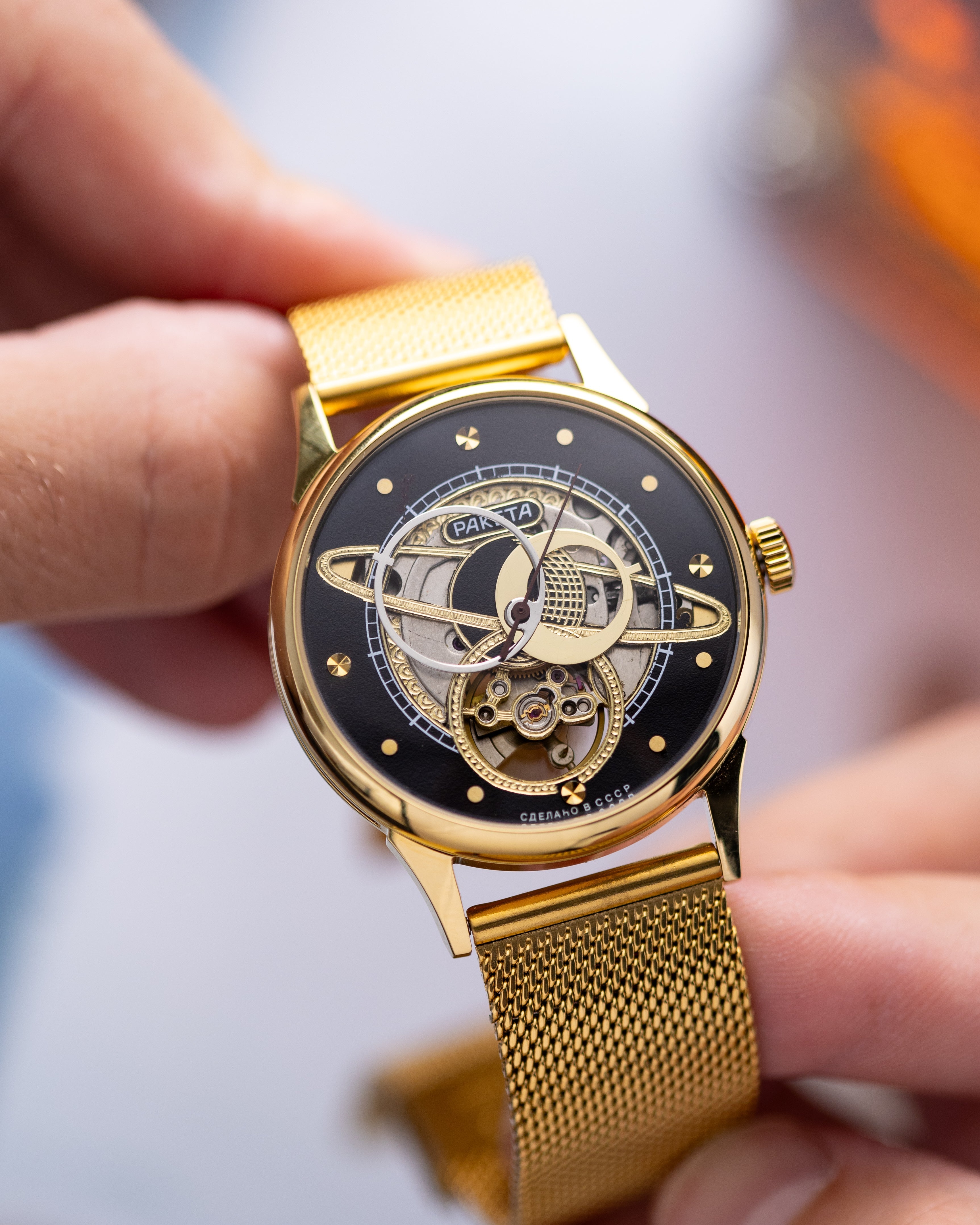 Vintage Soviet Watch "Raketa Skeleton", Copernicus (Kopernik), Oversized (Jumbo) Case - DuMarko