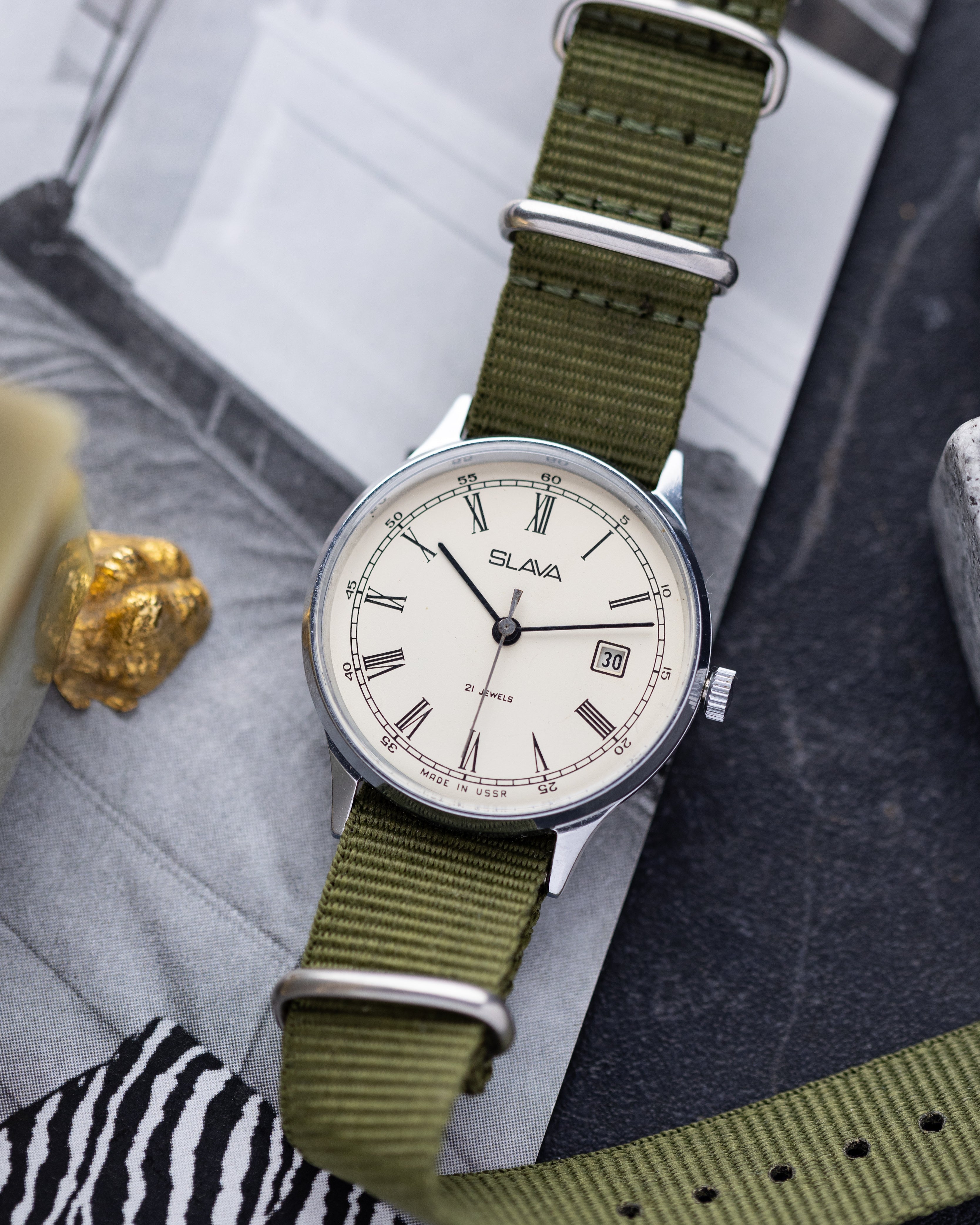 Vintage Soviet Watch "Slava", Roman Numerals - DuMarko