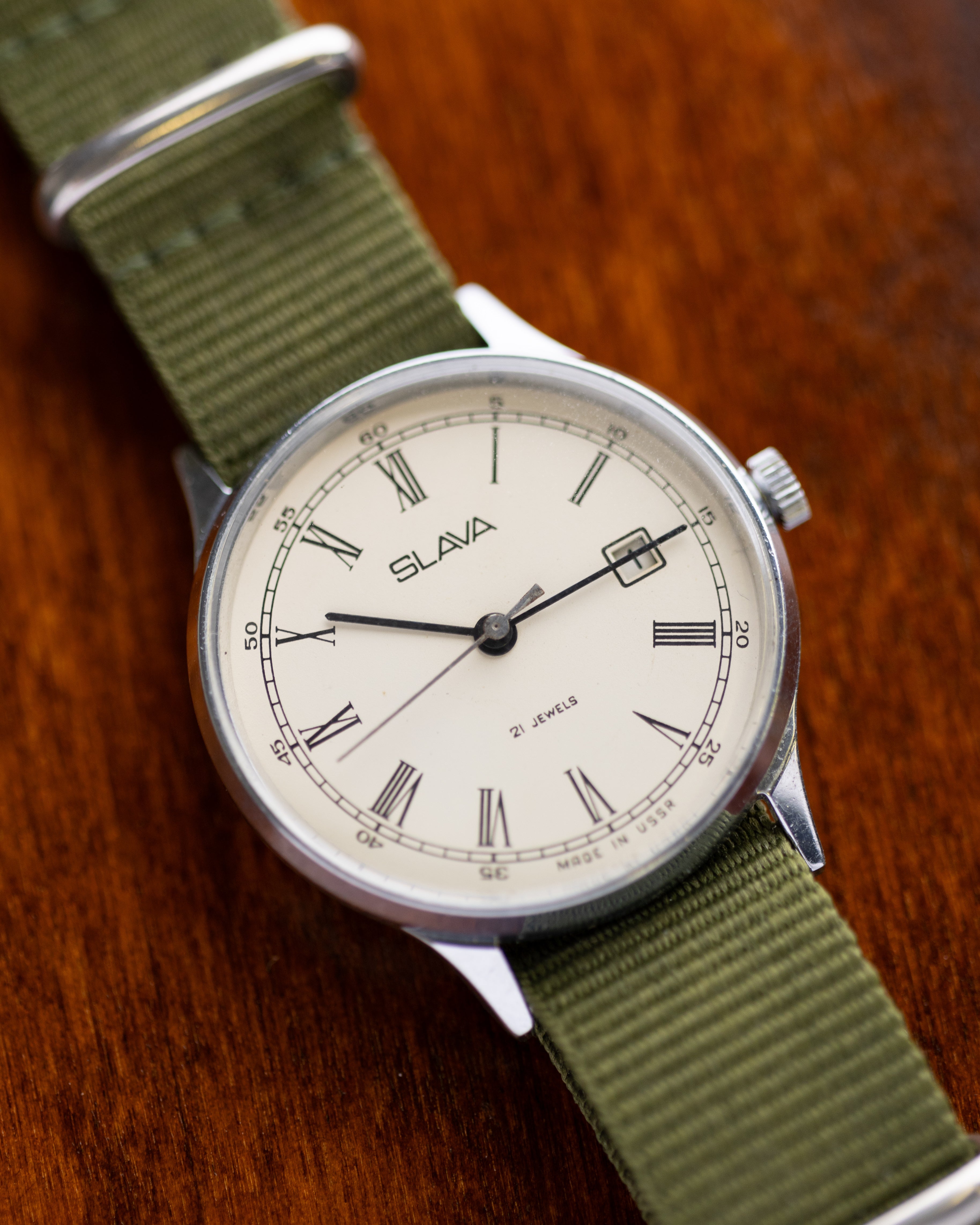 Vintage Soviet Watch "Slava", Roman Numerals - DuMarko