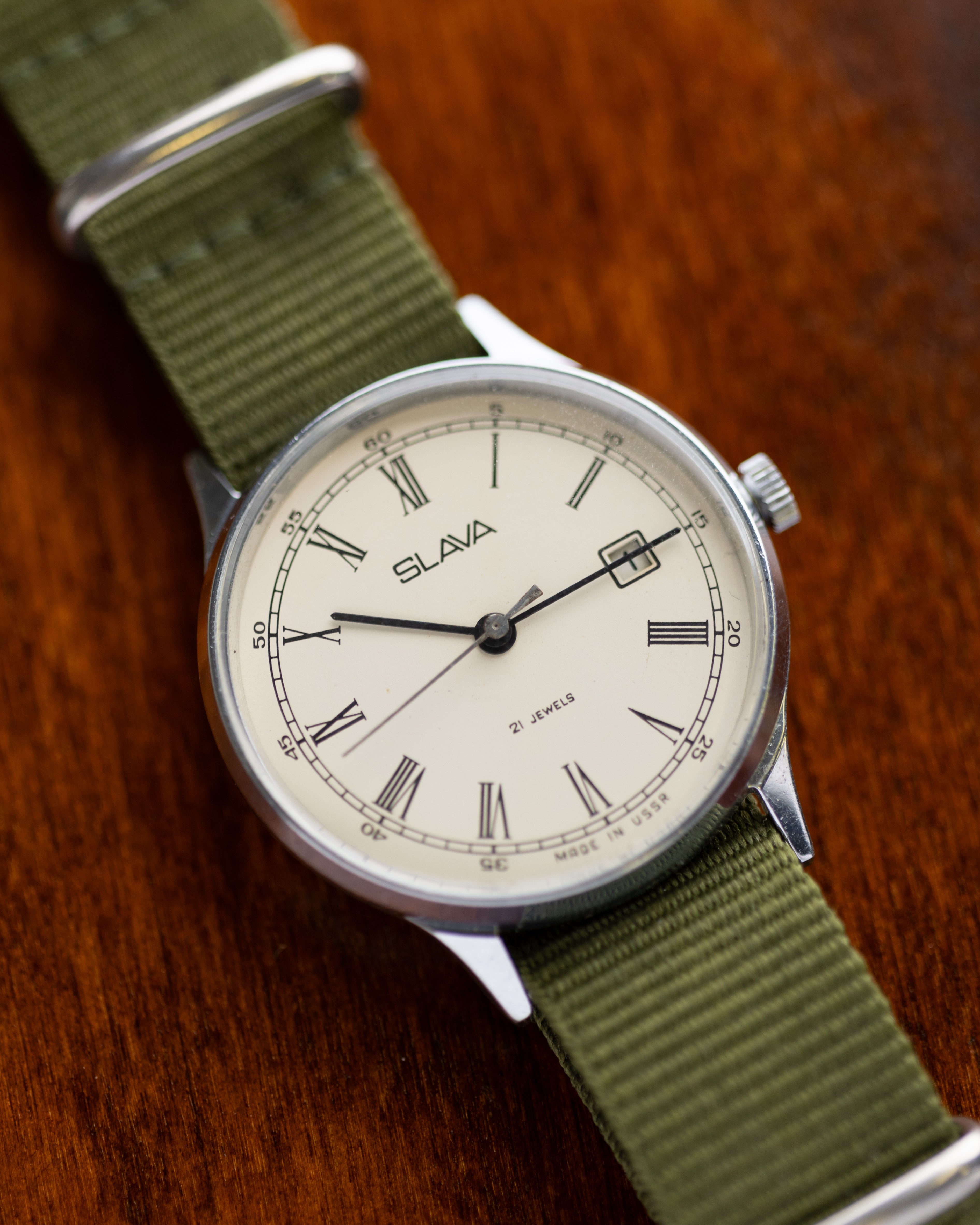 Vintage Soviet Watch "Slava", Roman Numerals - DuMarko